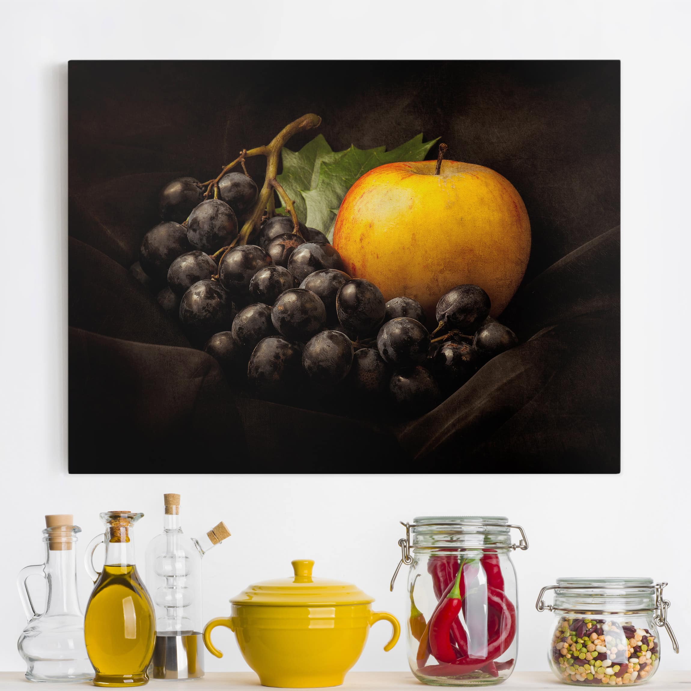 Leinwandbild Küche Dunkles Stillleben