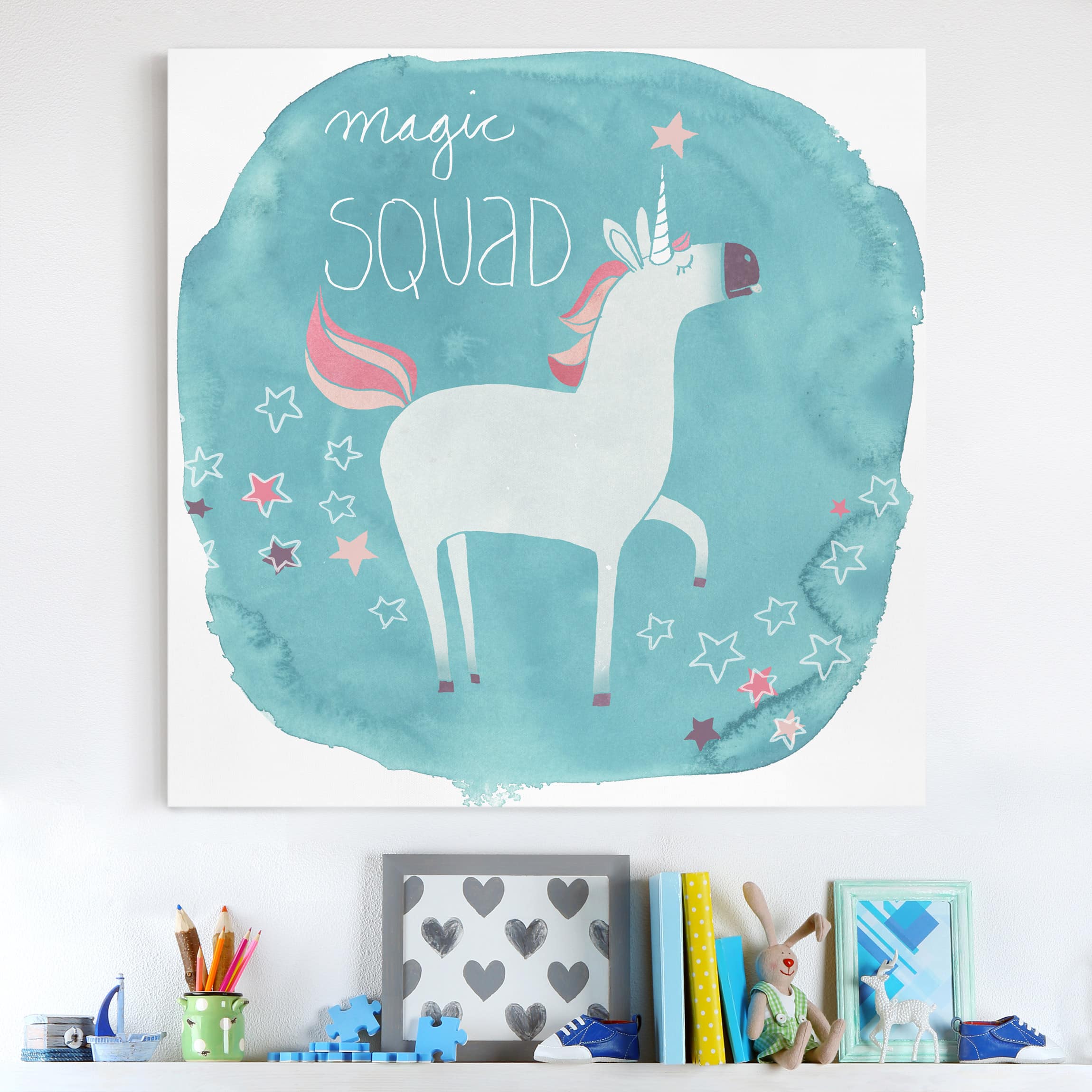 Leinwandbild Tiere Einhorn-Truppe - Magic