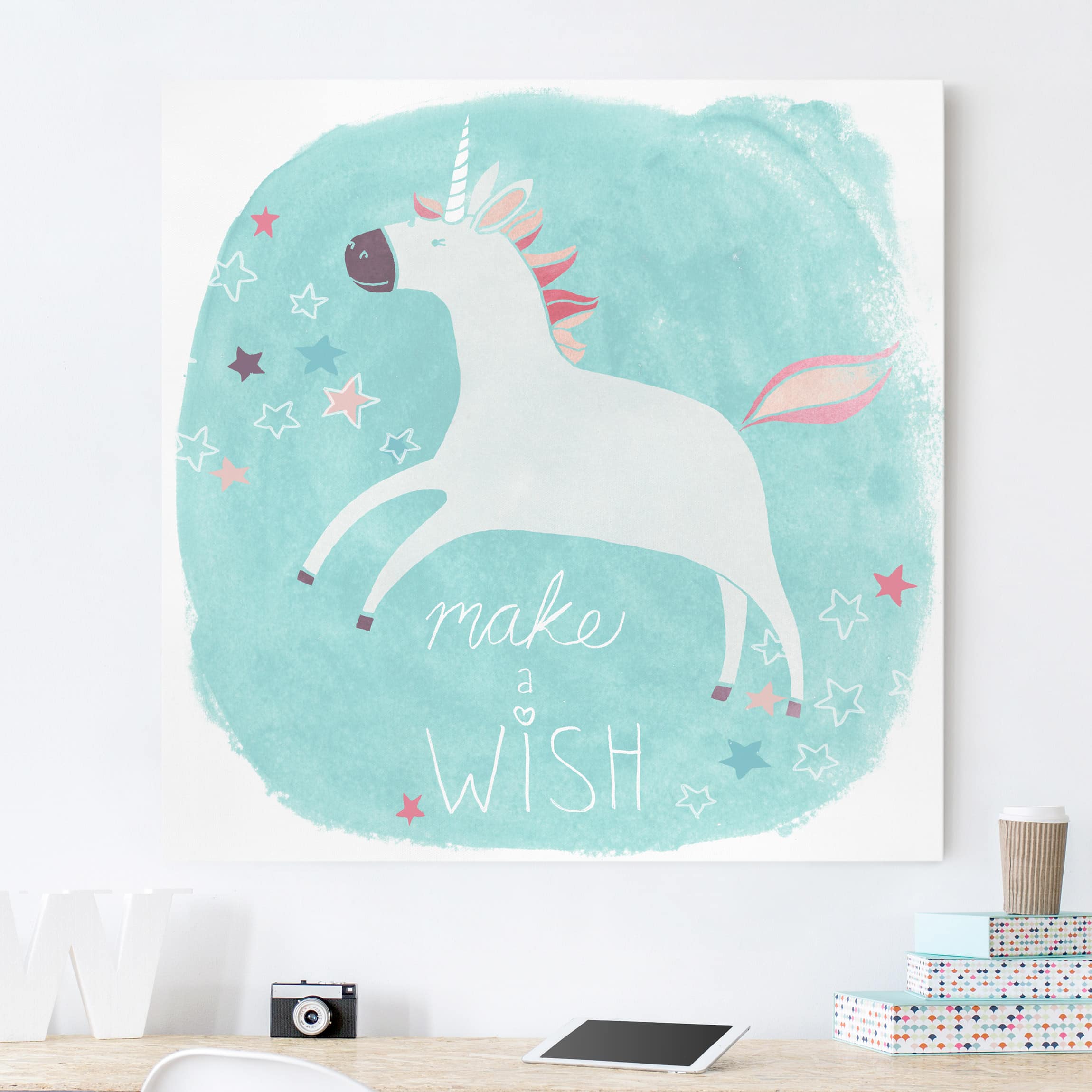 Leinwandbild Tiere Einhorn-Truppe - Wish
