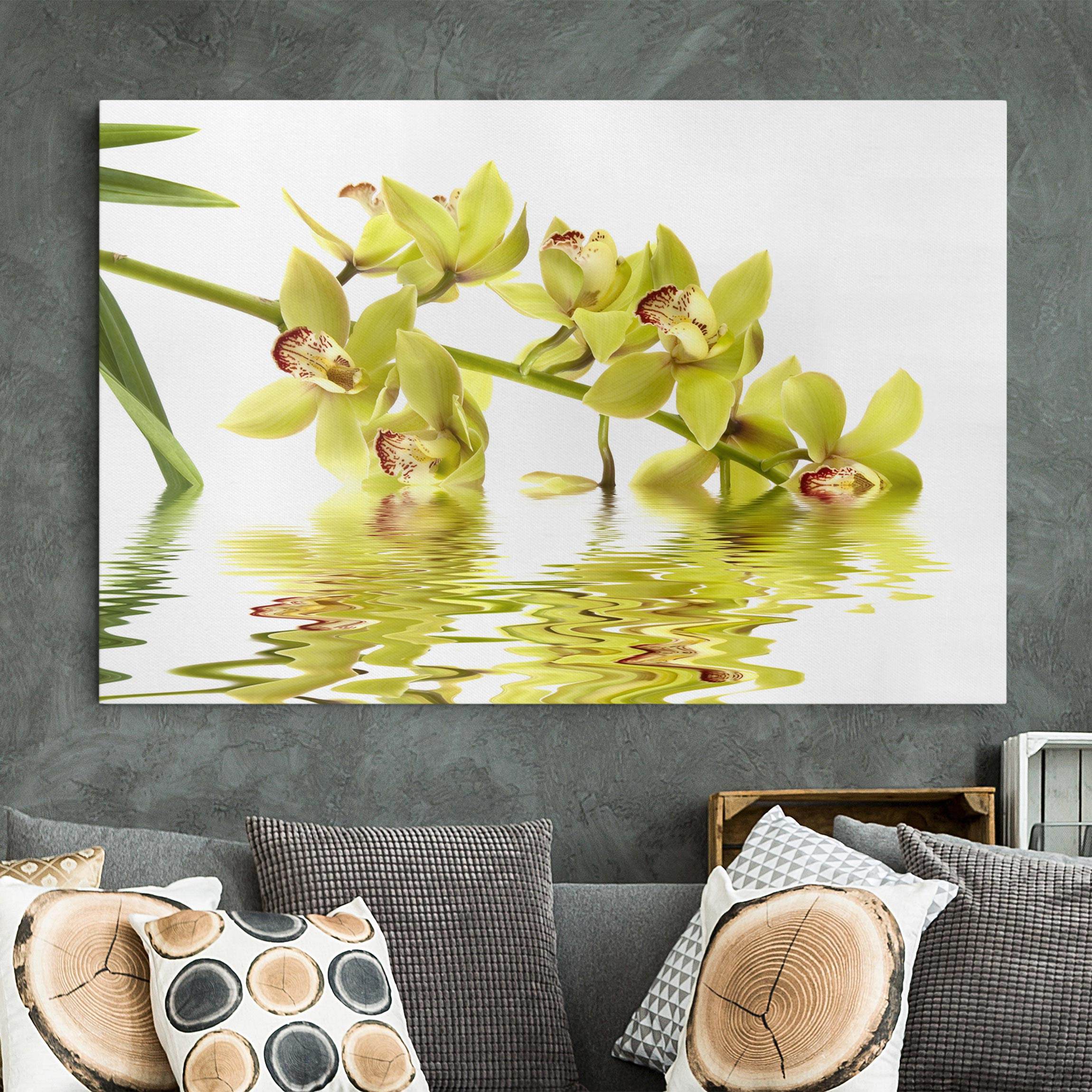 Leinwandbild - Querformat Elegant Orchid Waters