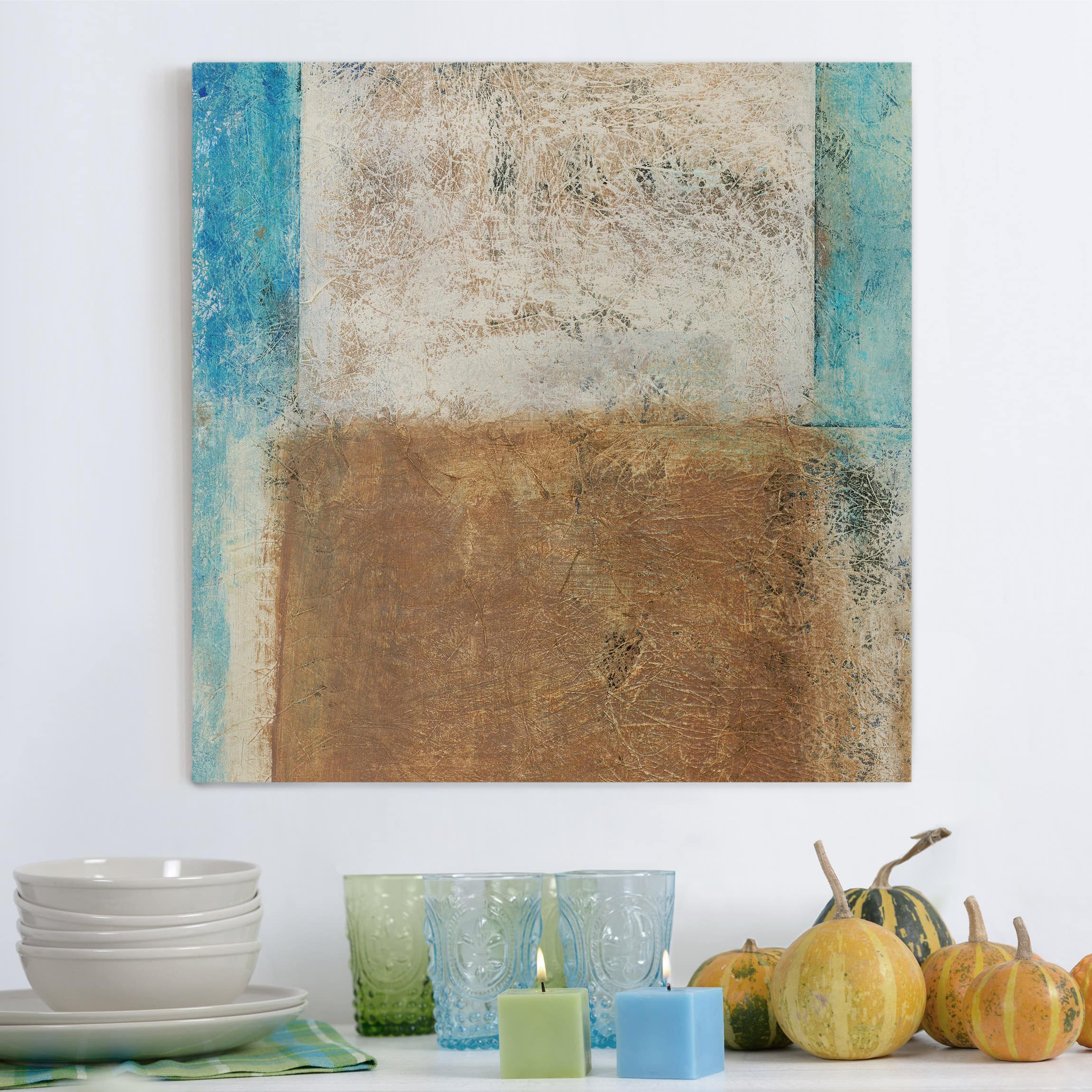 Leinwandbild - Quadrat Elements of Life