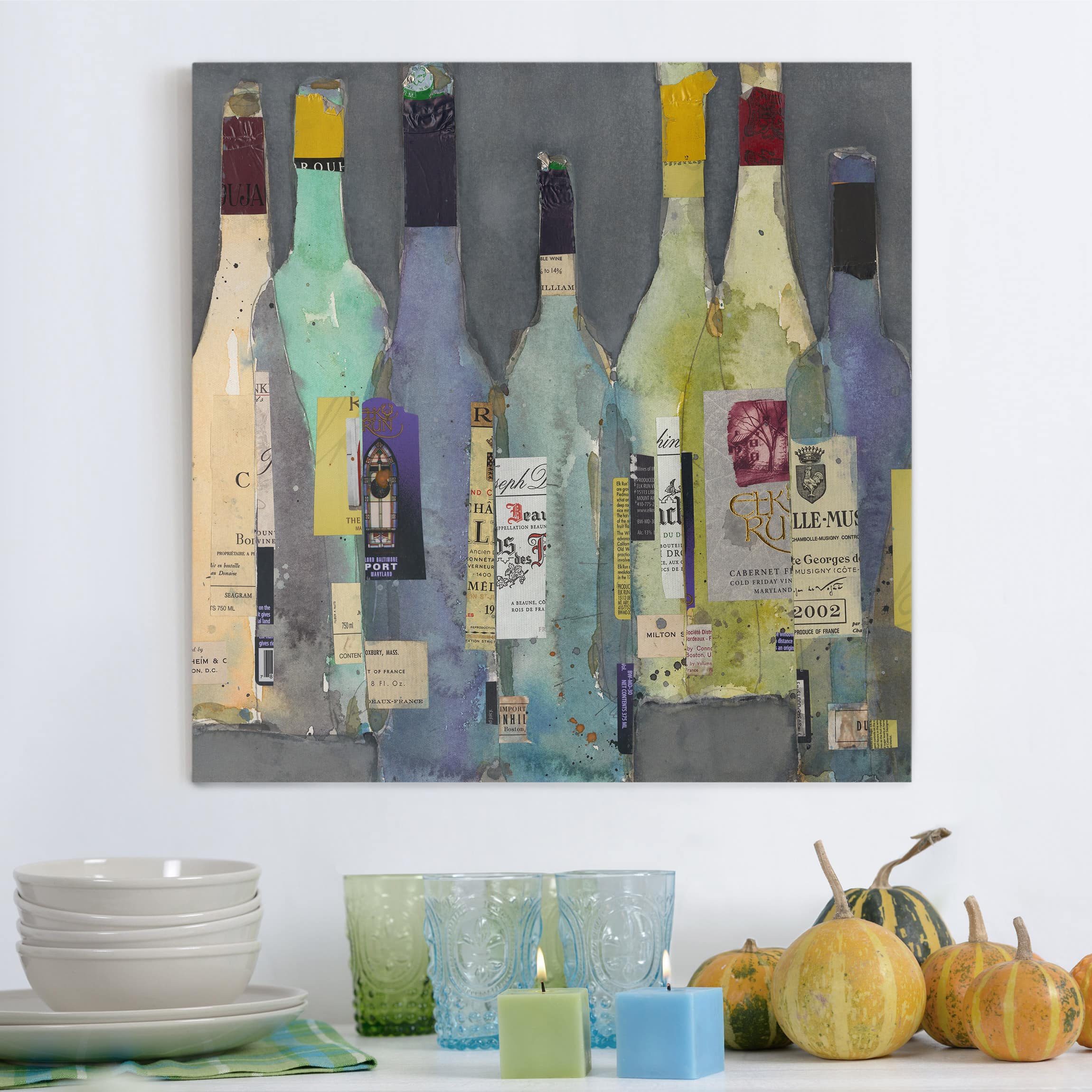 Leinwandbild - Quadrat Entkorkt - Spirituosen