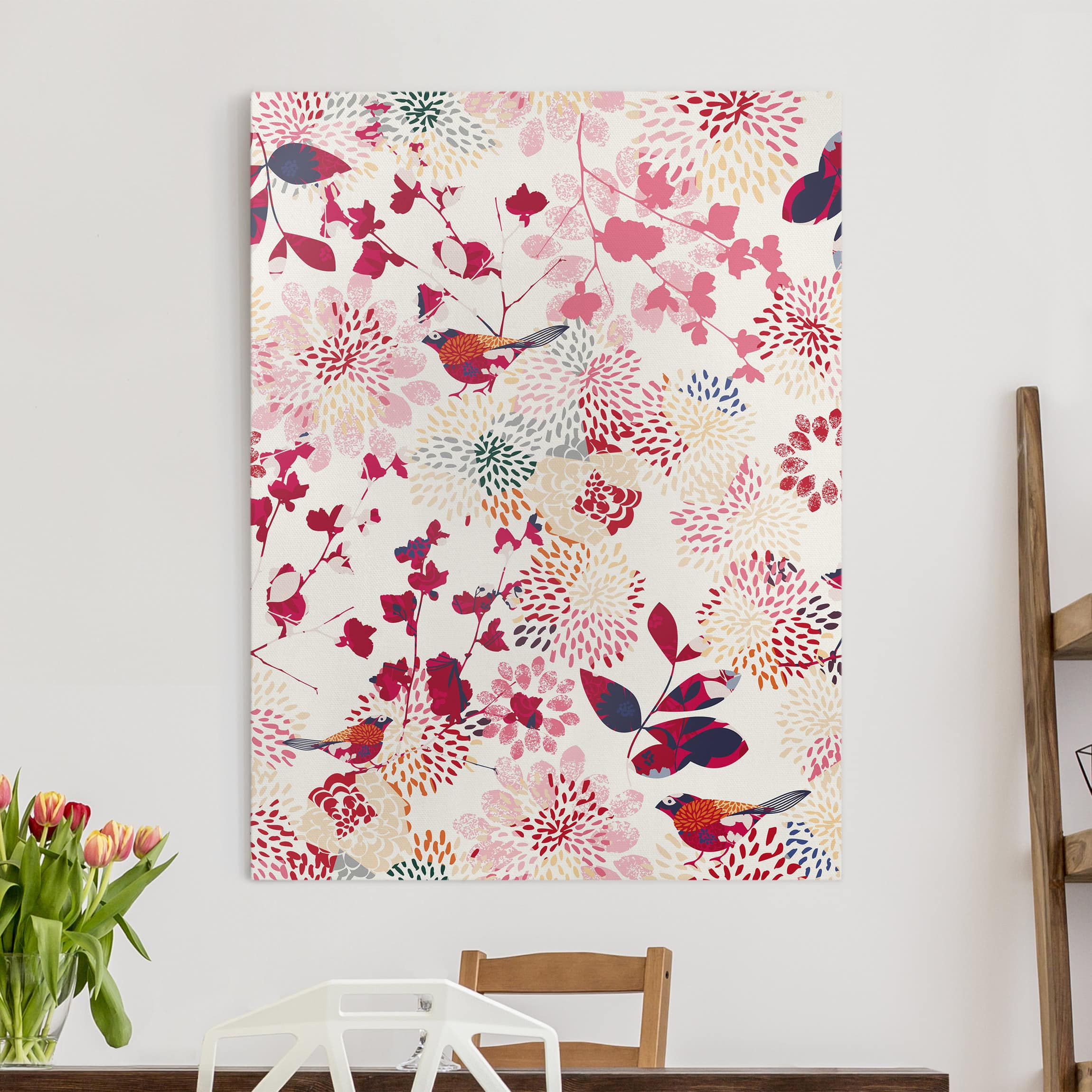 Leinwandbild Blumen Fancy Birds