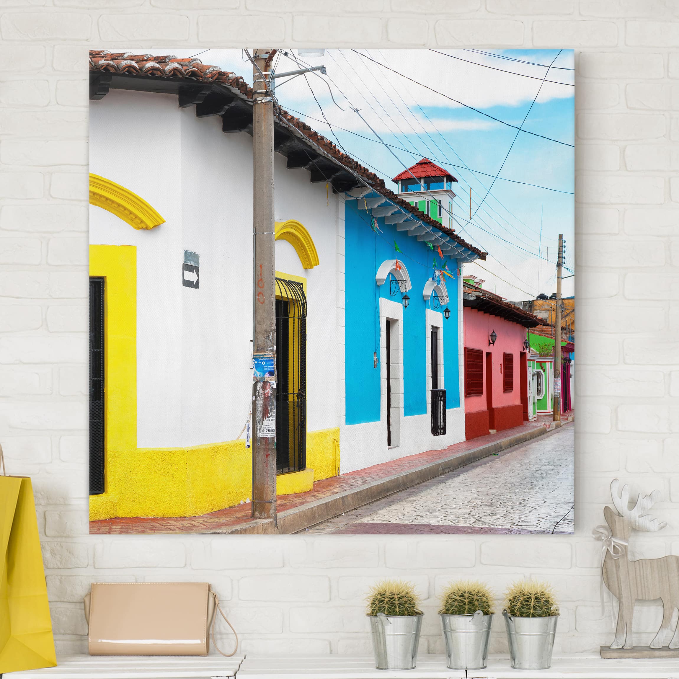 Leinwandbild Architektur & Skyline Farbige Straße