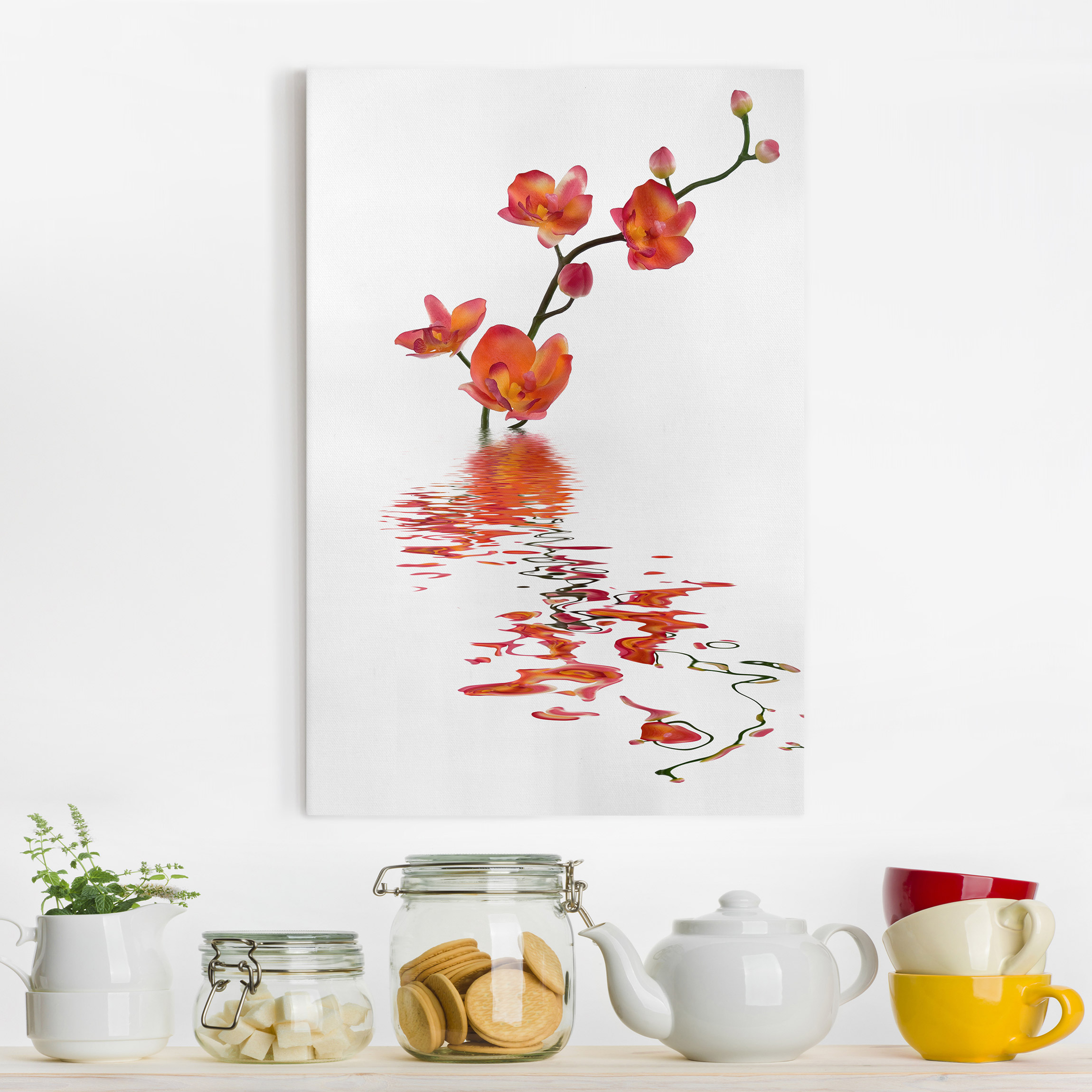 Leinwandbild - Hochformat Flamy Orchid Waters