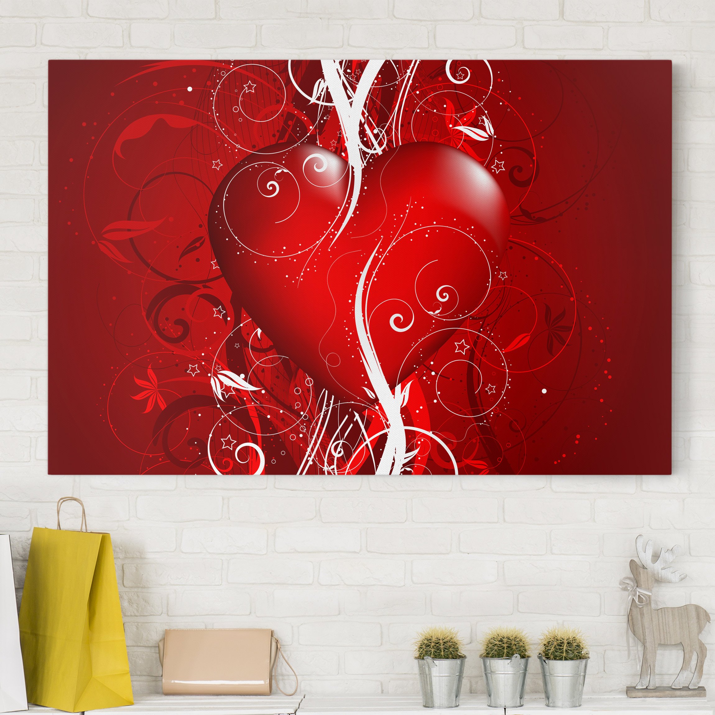 Leinwandbild - Querformat Floral Heart