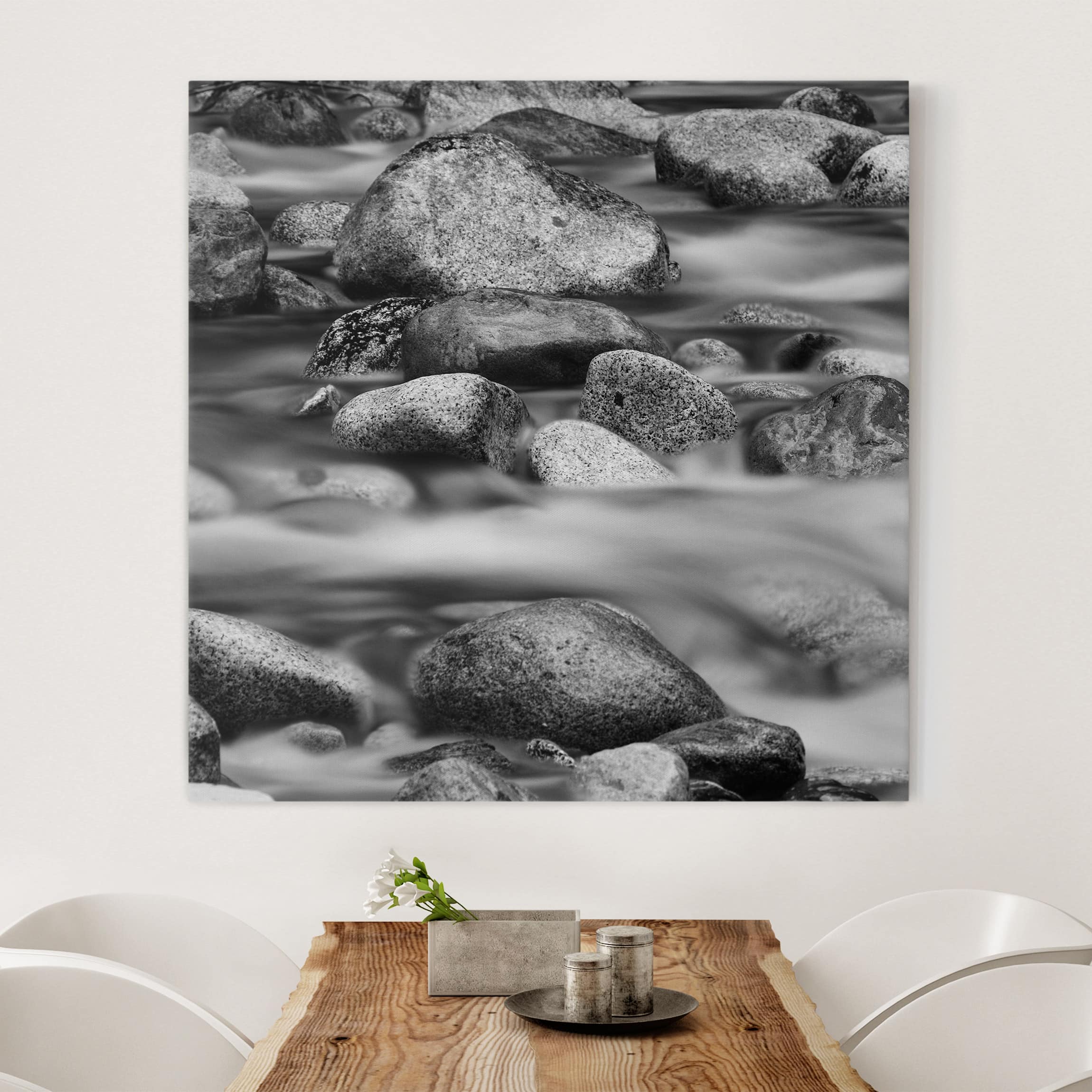 Leinwandbild - Quadrat Fluss in Kanada II