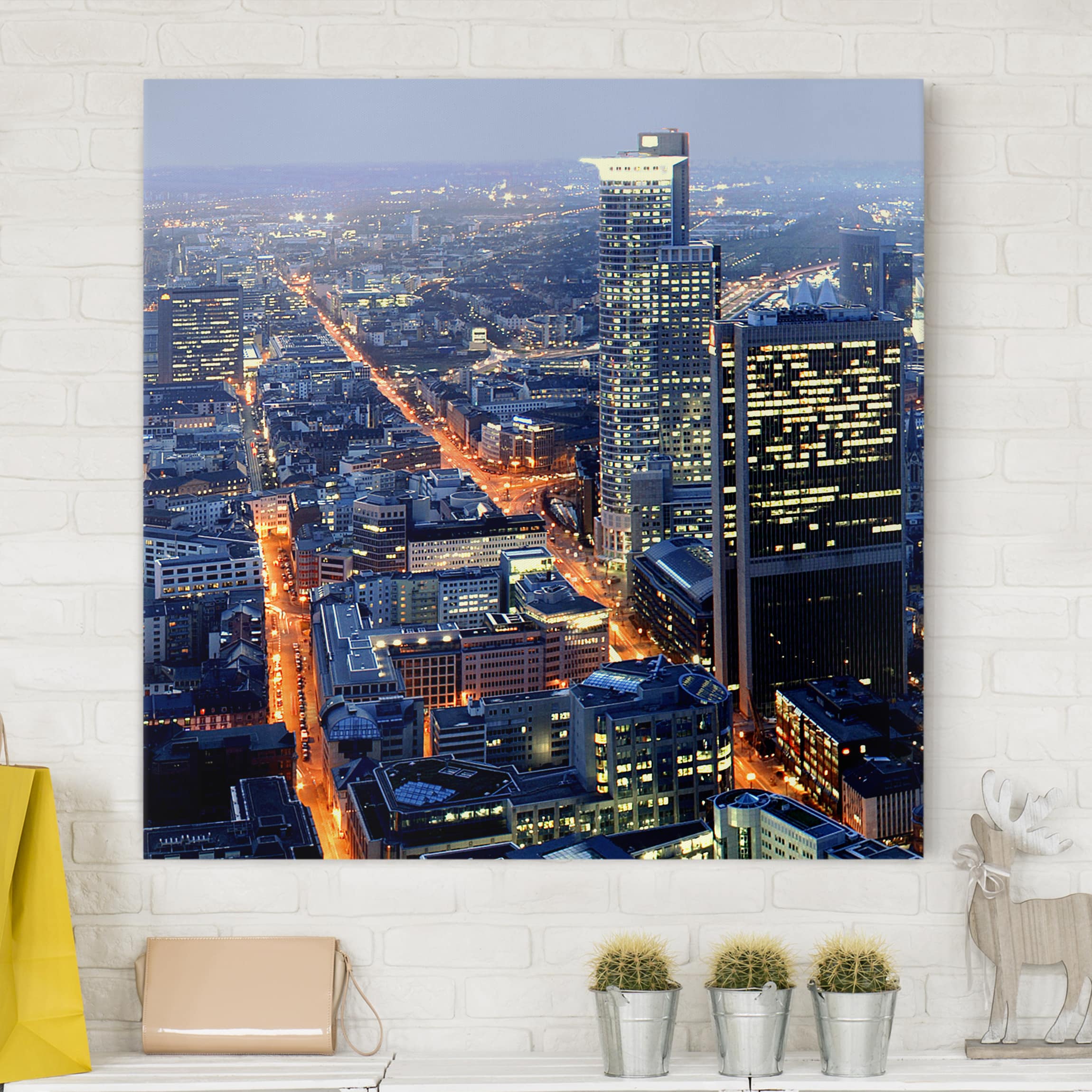 Leinwandbild - Quadrat Frankfurt