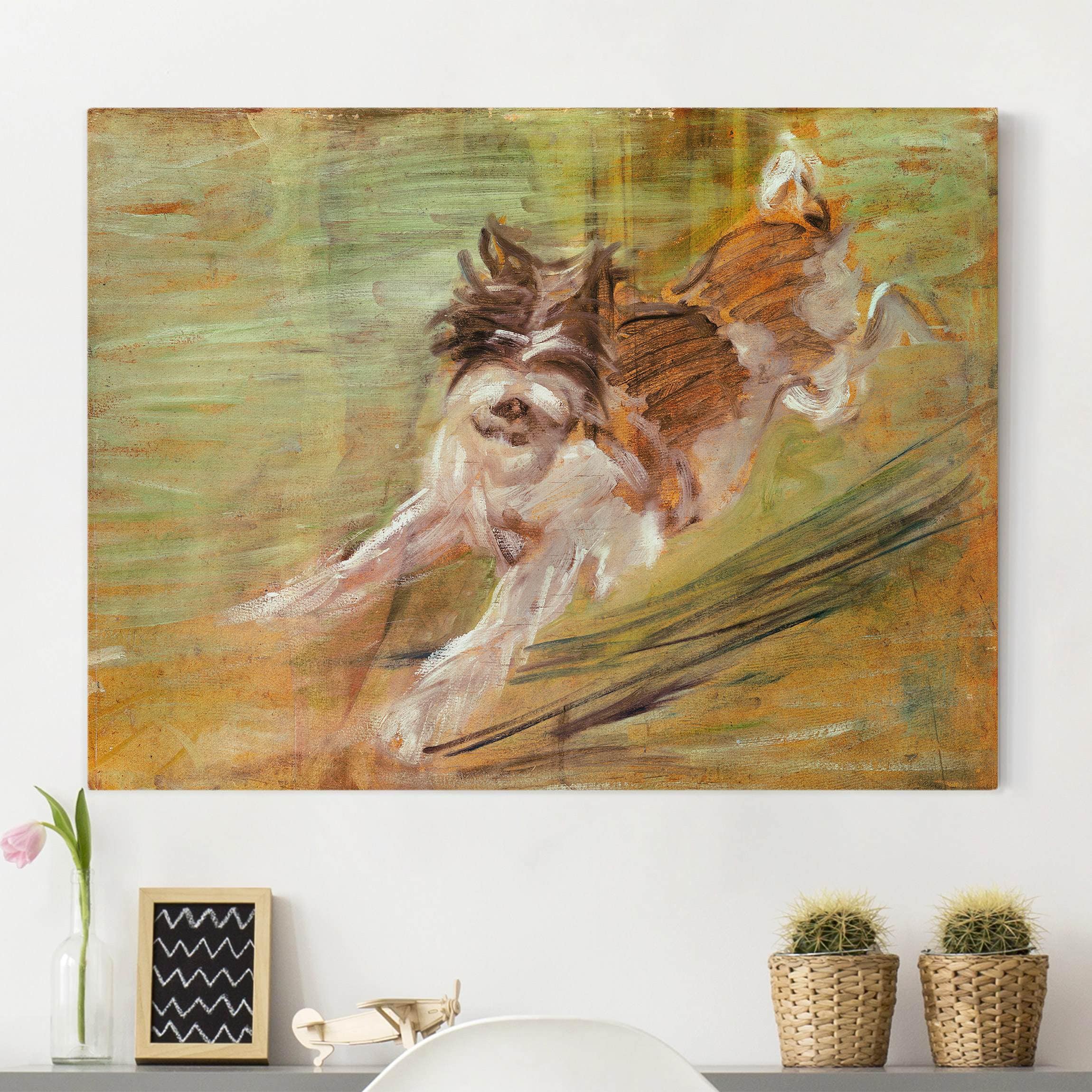 Leinwandbild Kunstdruck Franz Marc - Springender Hund