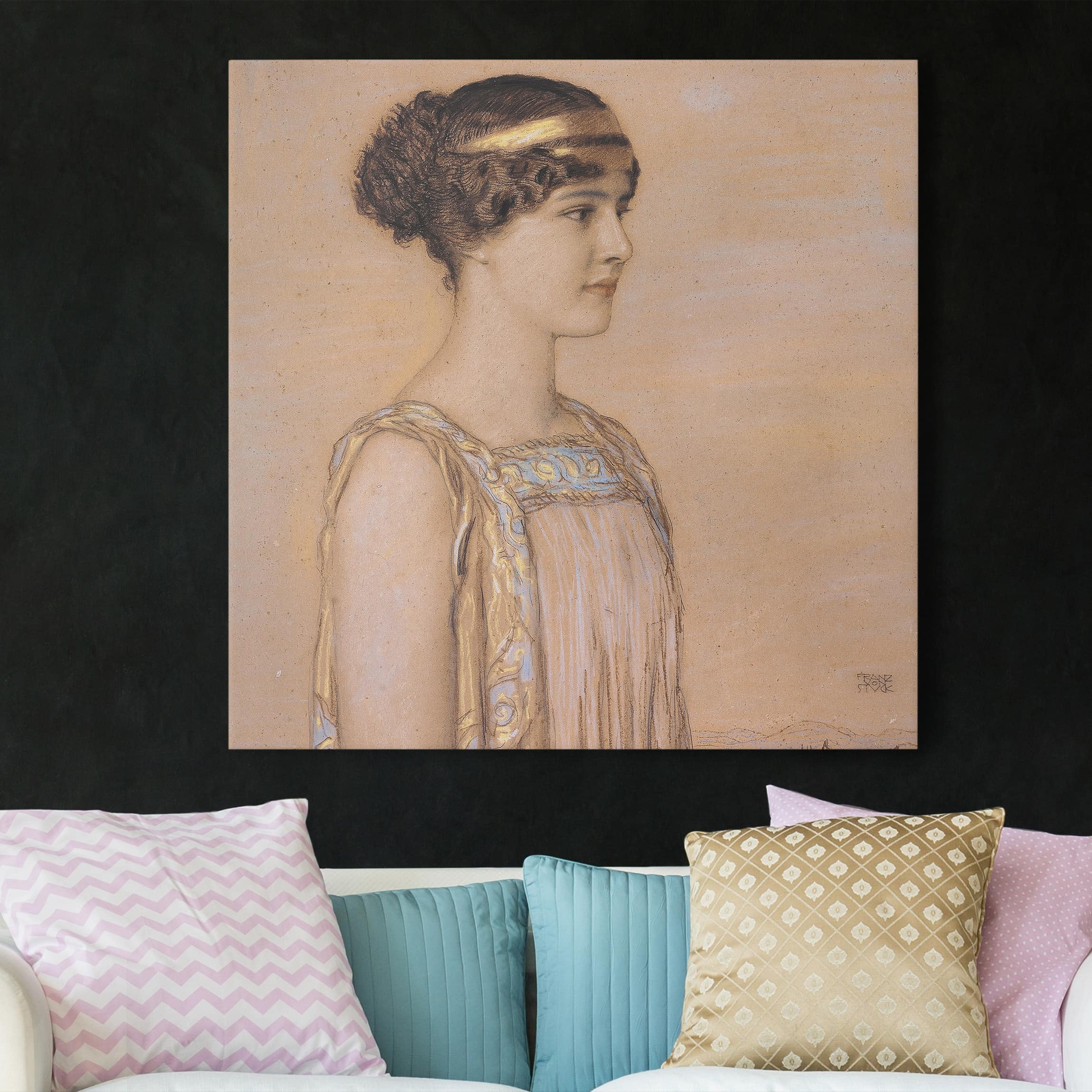 Leinwandbild - Quadrat Franz von Stuck - Portrait von Mary