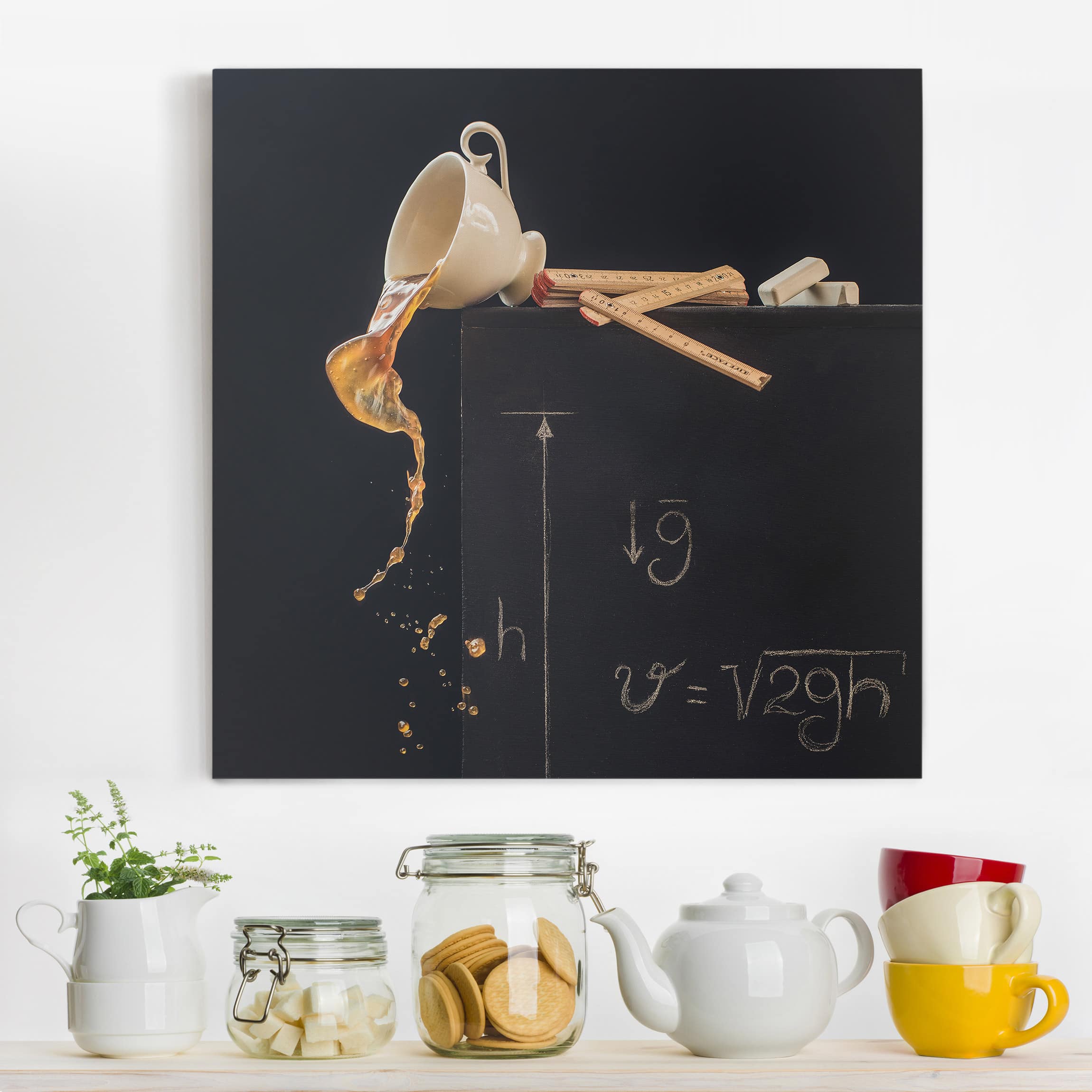 Leinwandbild Küche Freier Fall