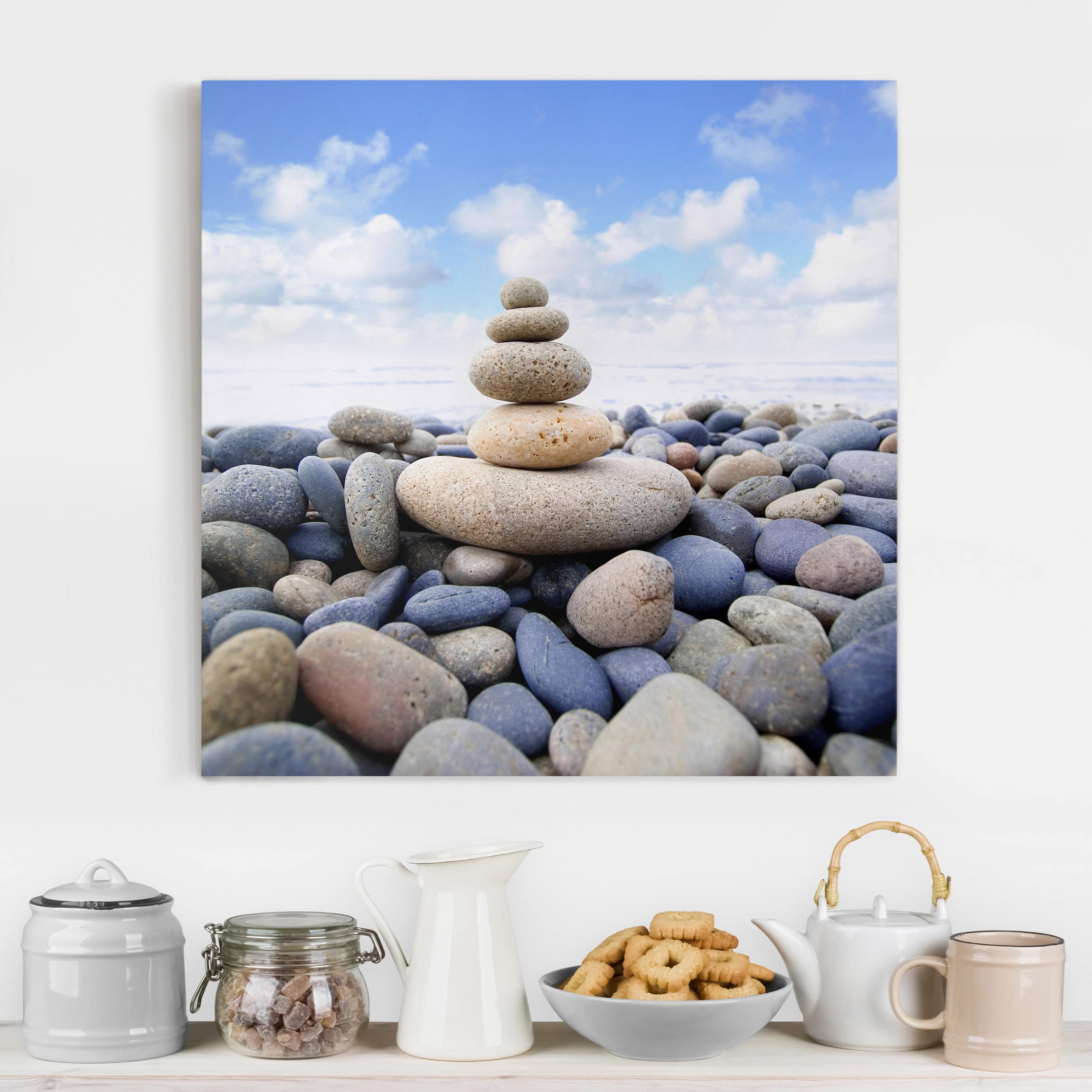 Leinwandbild - Quadrat Garten Eden