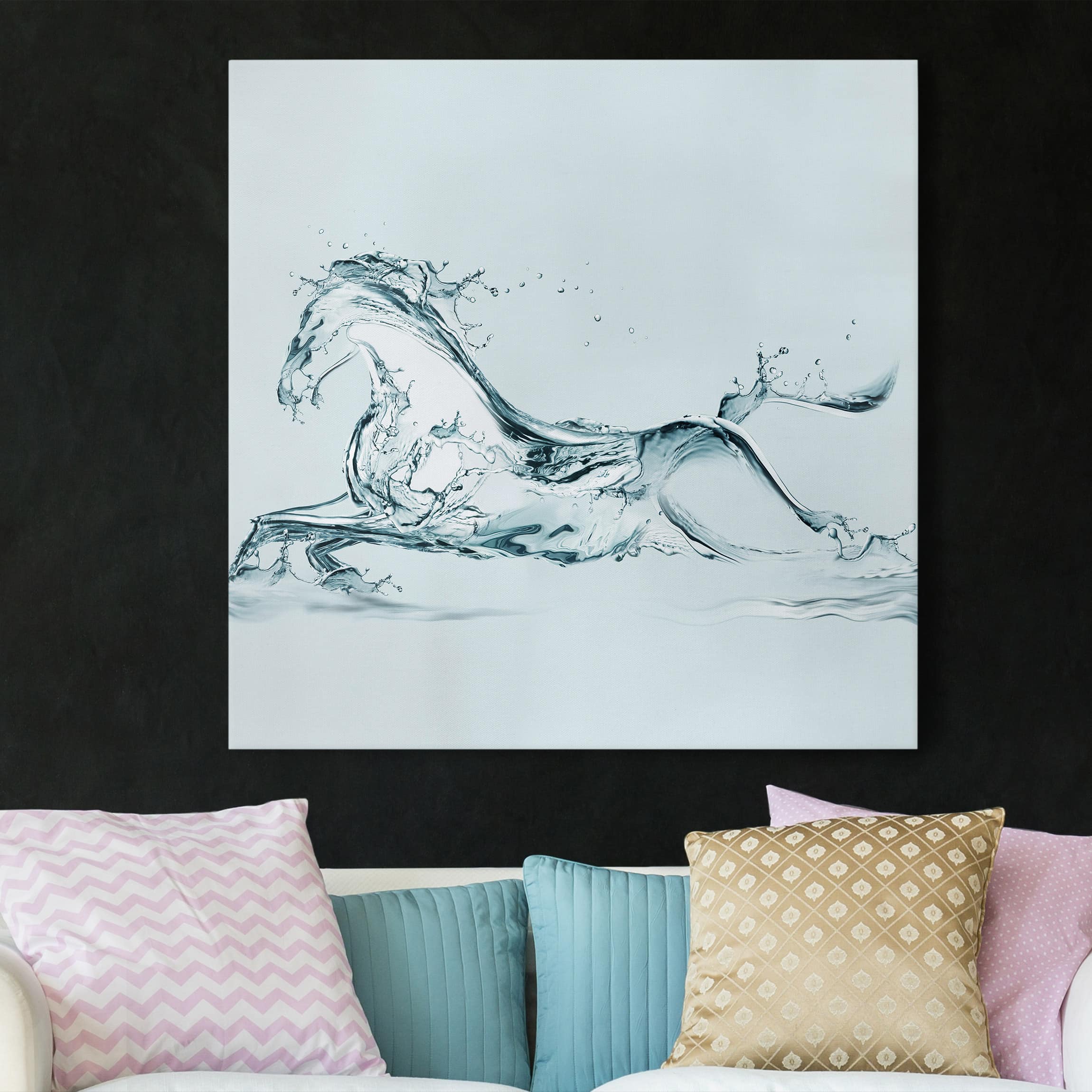 Leinwandbild - Quadrat Gläsernes Ross