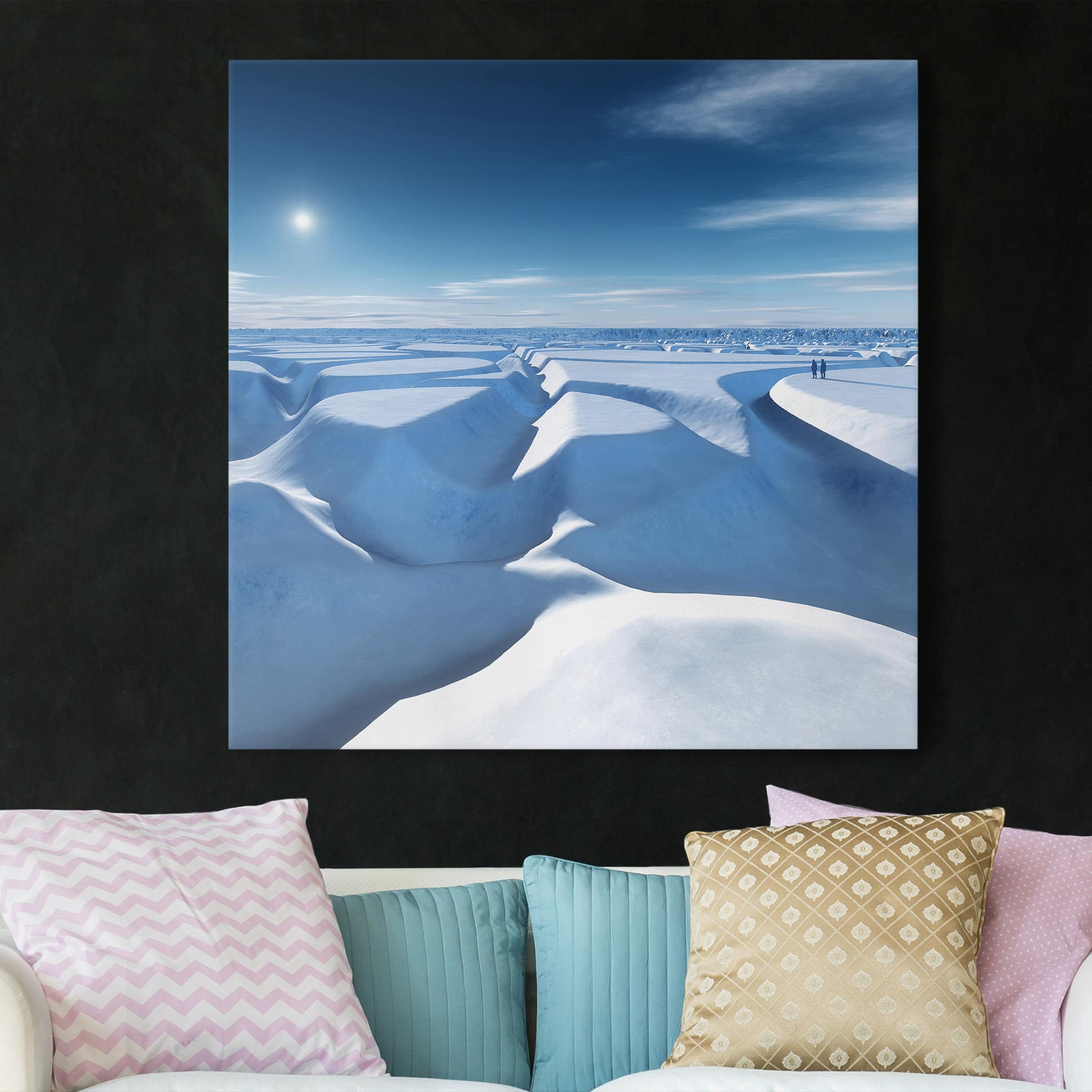 Leinwandbild - Quadrat Gletscherlauf