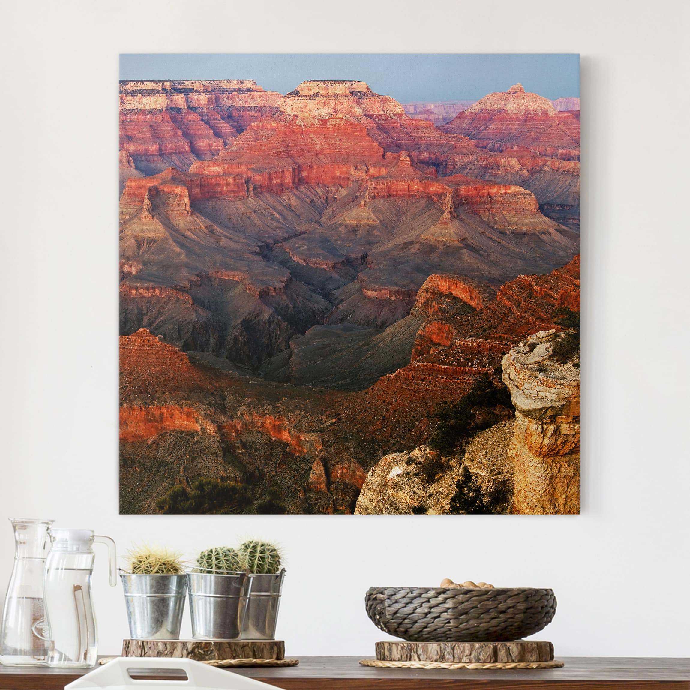 Leinwandbild - Quadrat Grand Canyon nach dem Sonnenuntergang