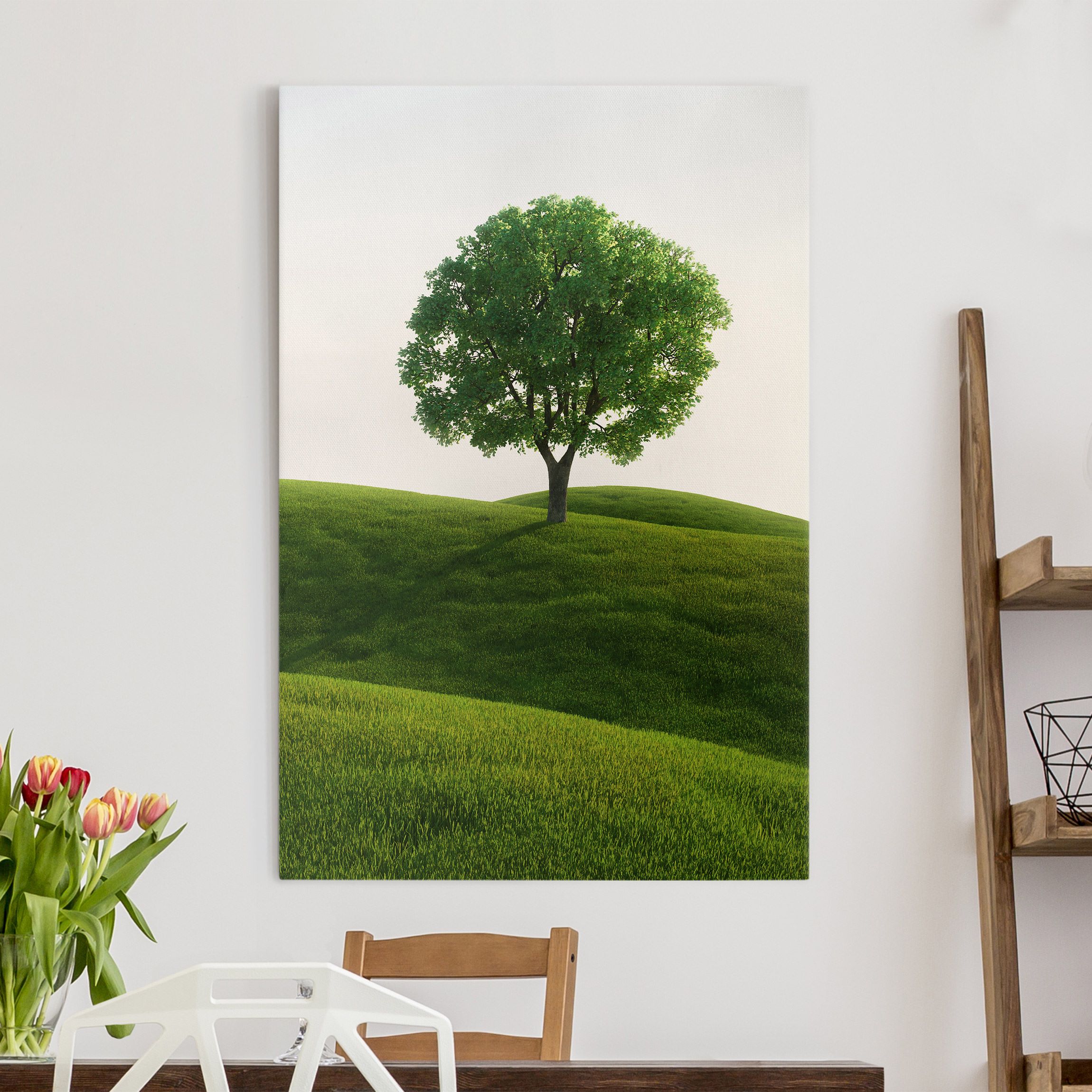 Leinwandbild - Hochformat Grüne Ruhe