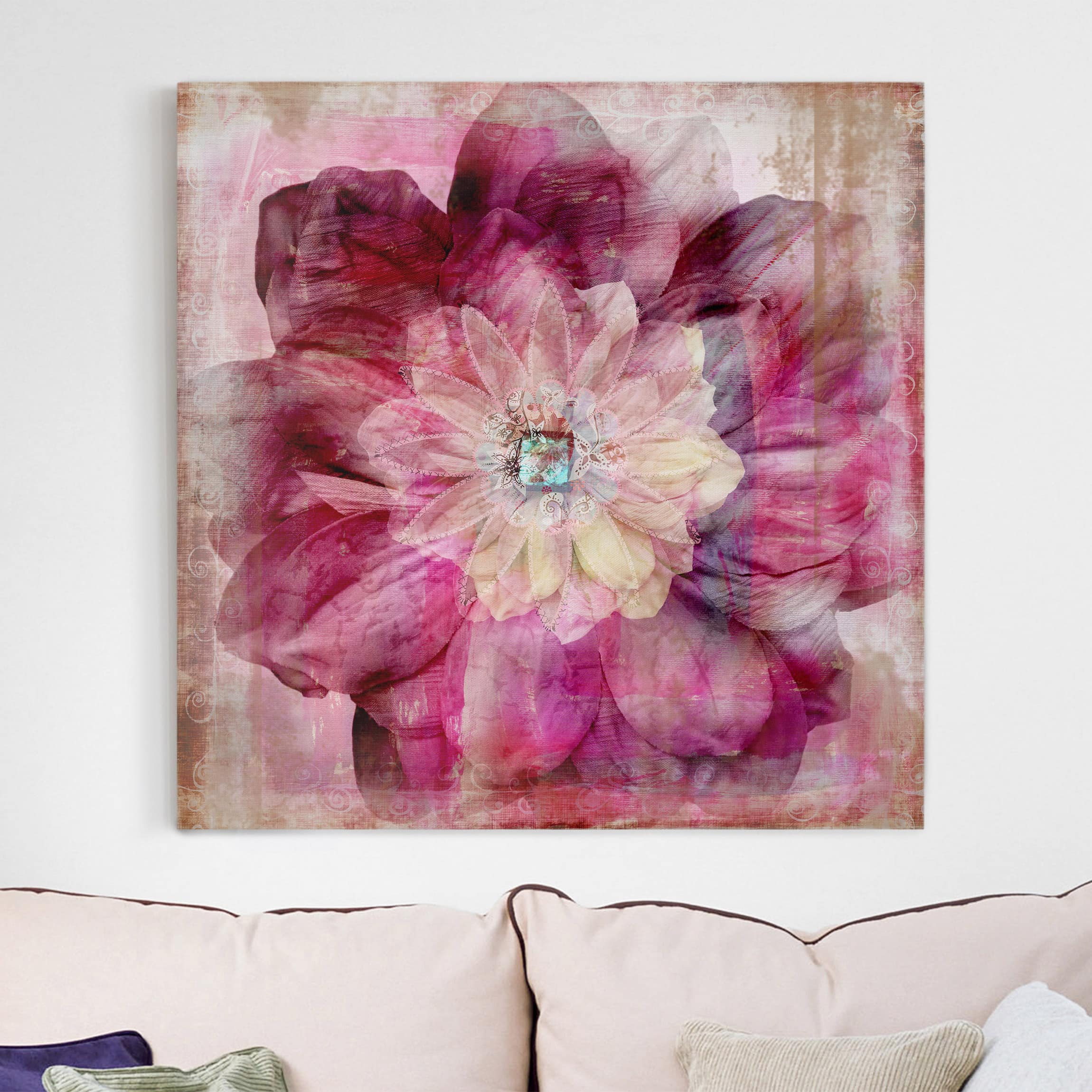 Leinwandbild Blumen Grunge Flower