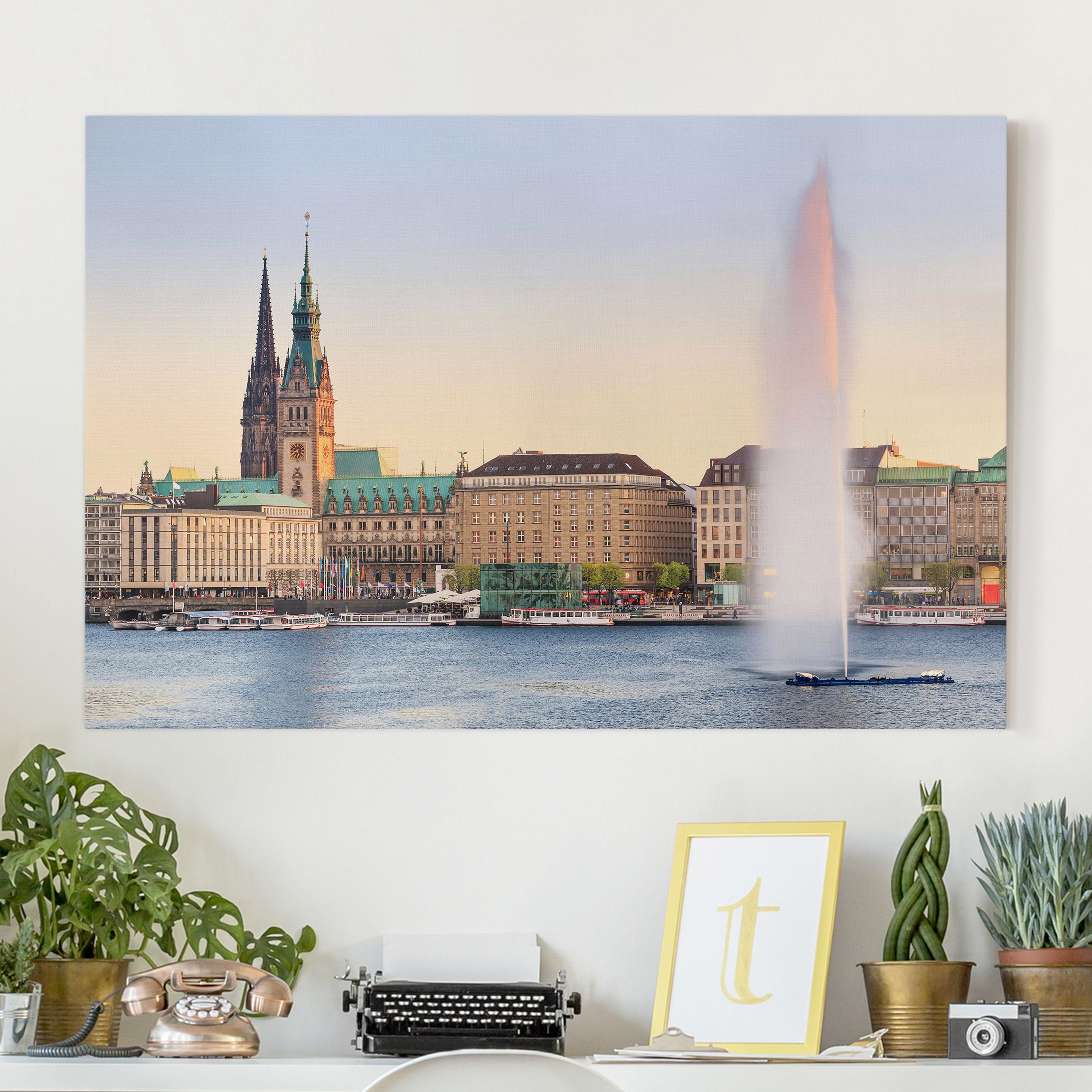 Leinwandbild - Querformat Hamburger Alster