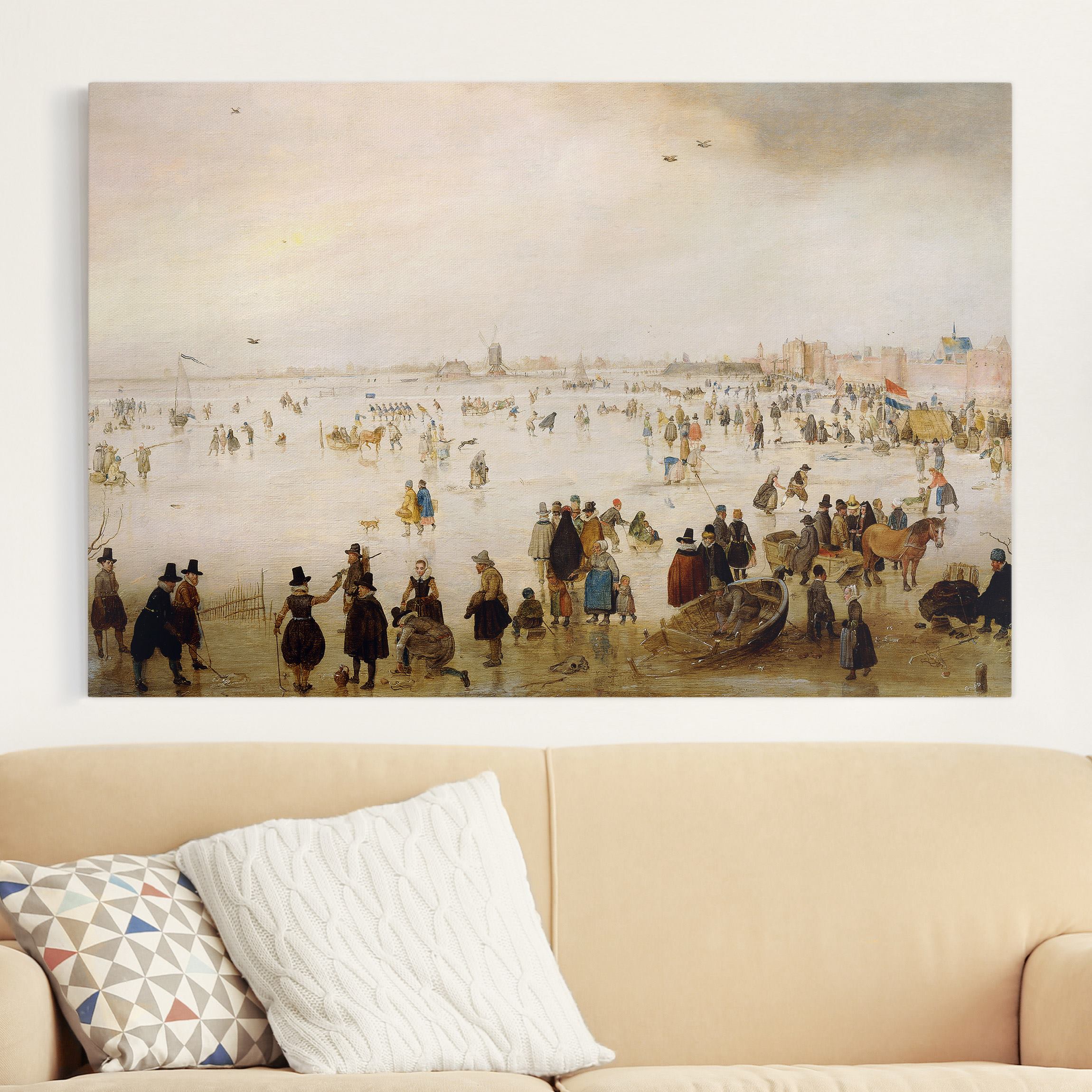Leinwandbild - Querformat Hendrick Avercamp - Der Broederpoort in Kampen