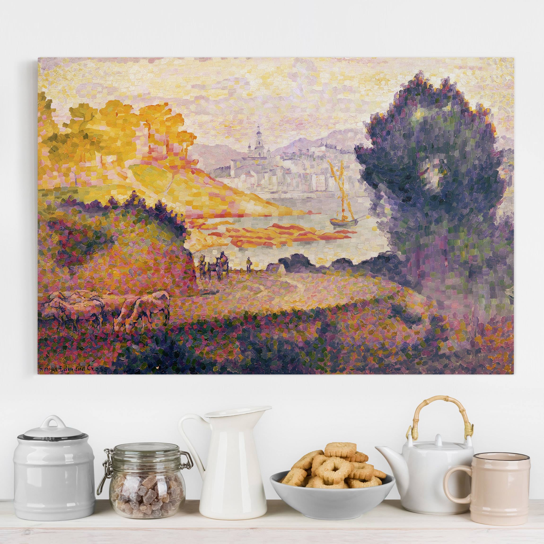 Leinwandbild - Querformat Henri Edmond Cross - Aussicht auf Menton