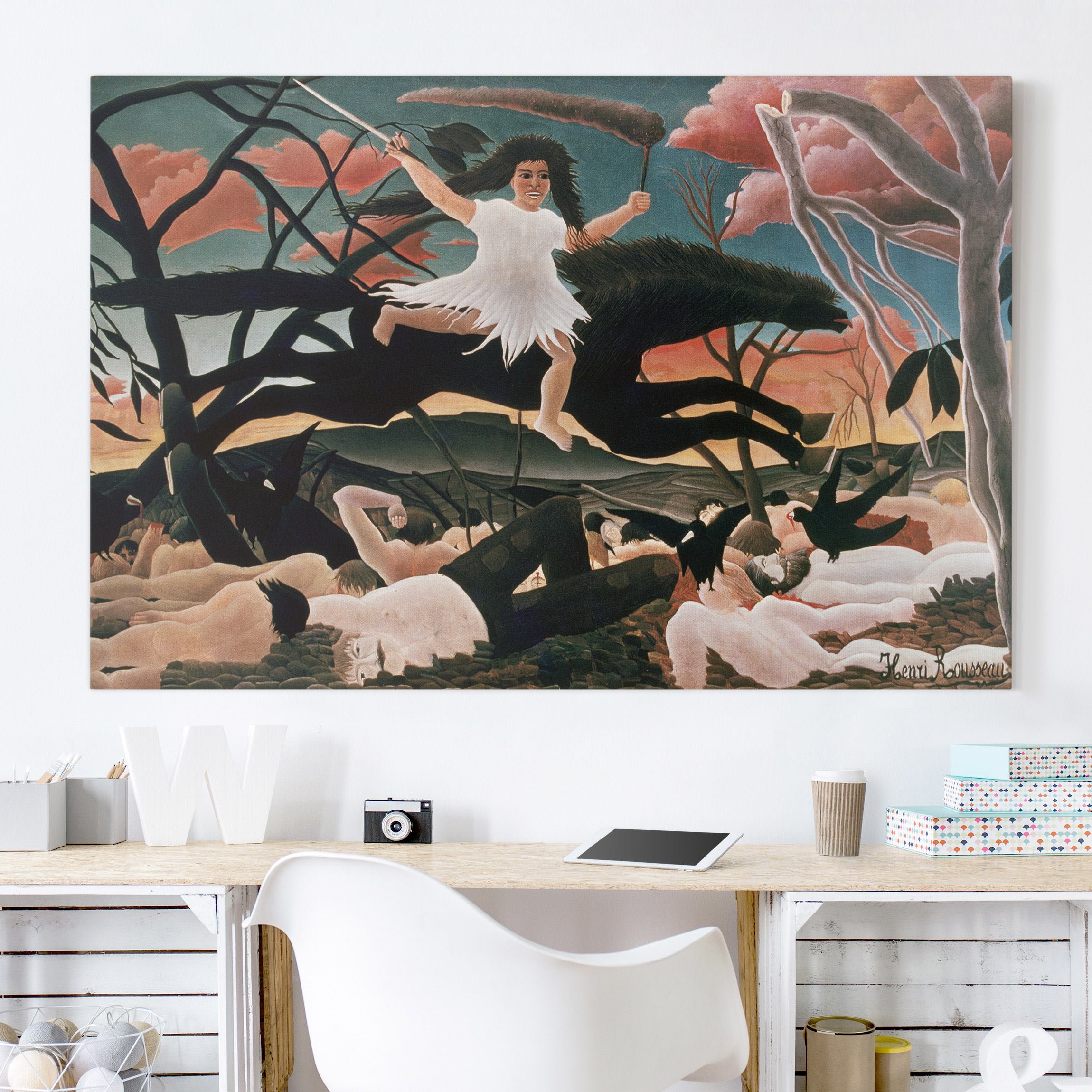 Leinwandbild - Querformat Henri Rousseau - Der Krieg des Unfrieden