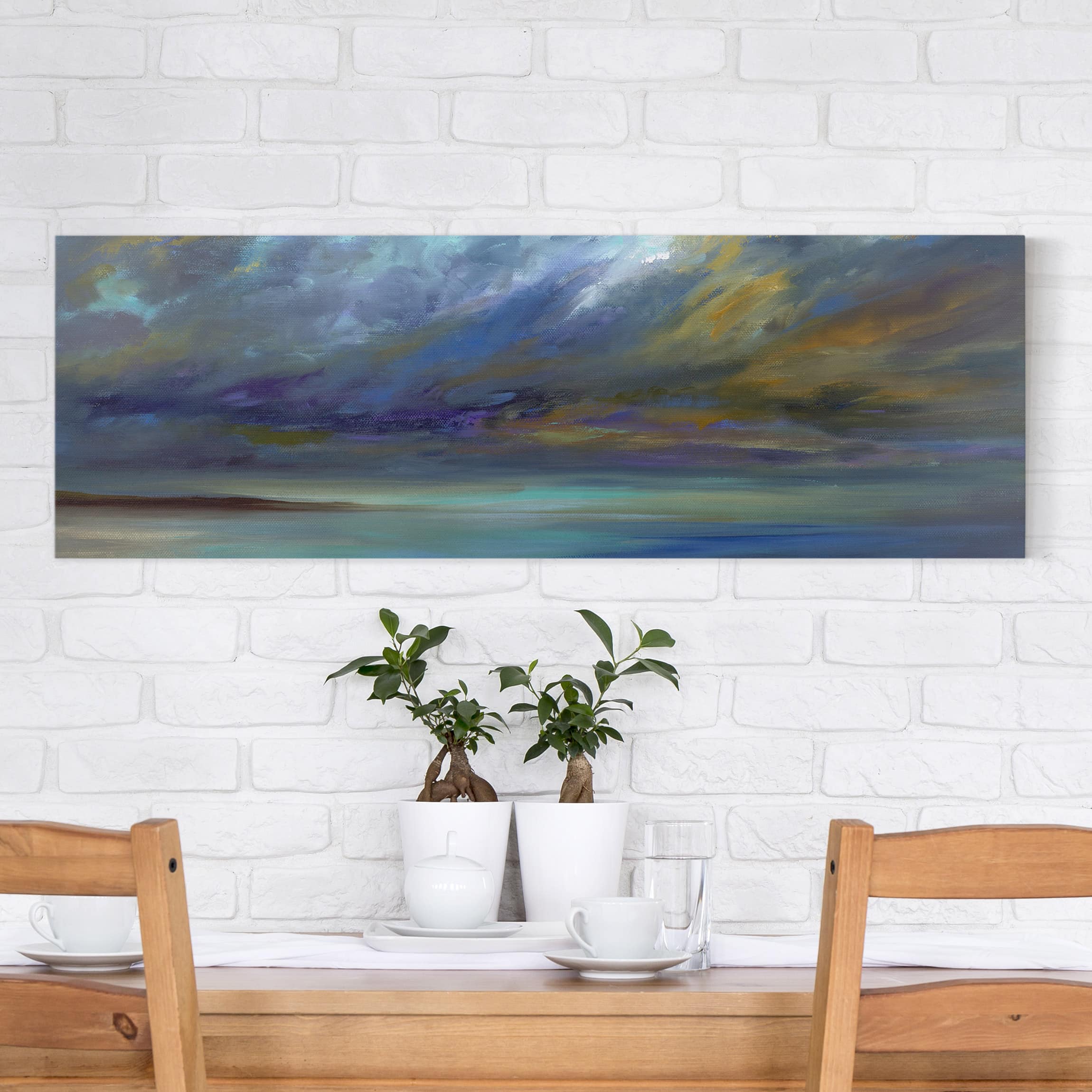 Leinwandbild - Panorama Himmel über Küste