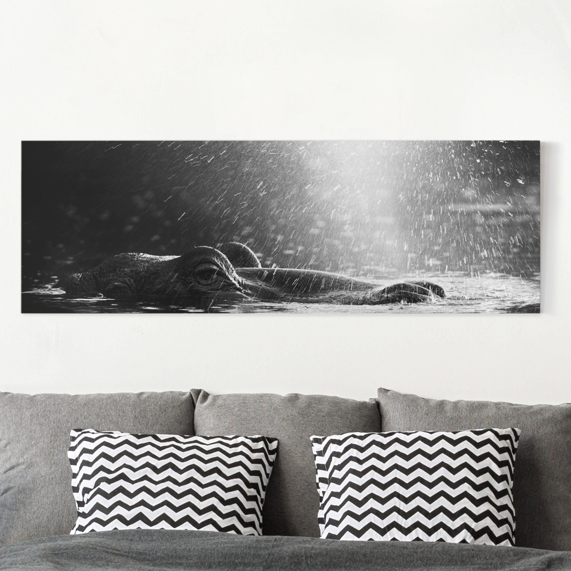 Leinwandbild Tiere Hippo Bob Up