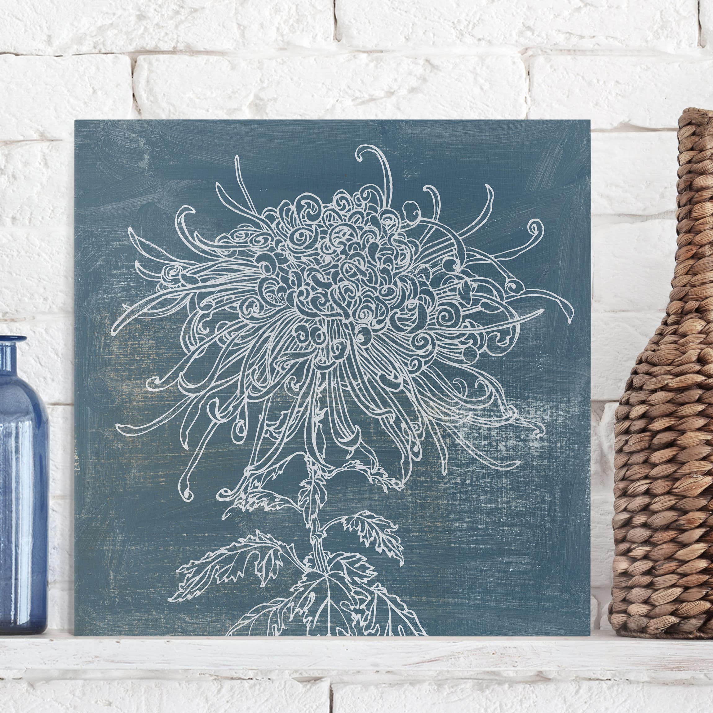 Leinwandbild - Quadrat Indigo-Pflanzen I