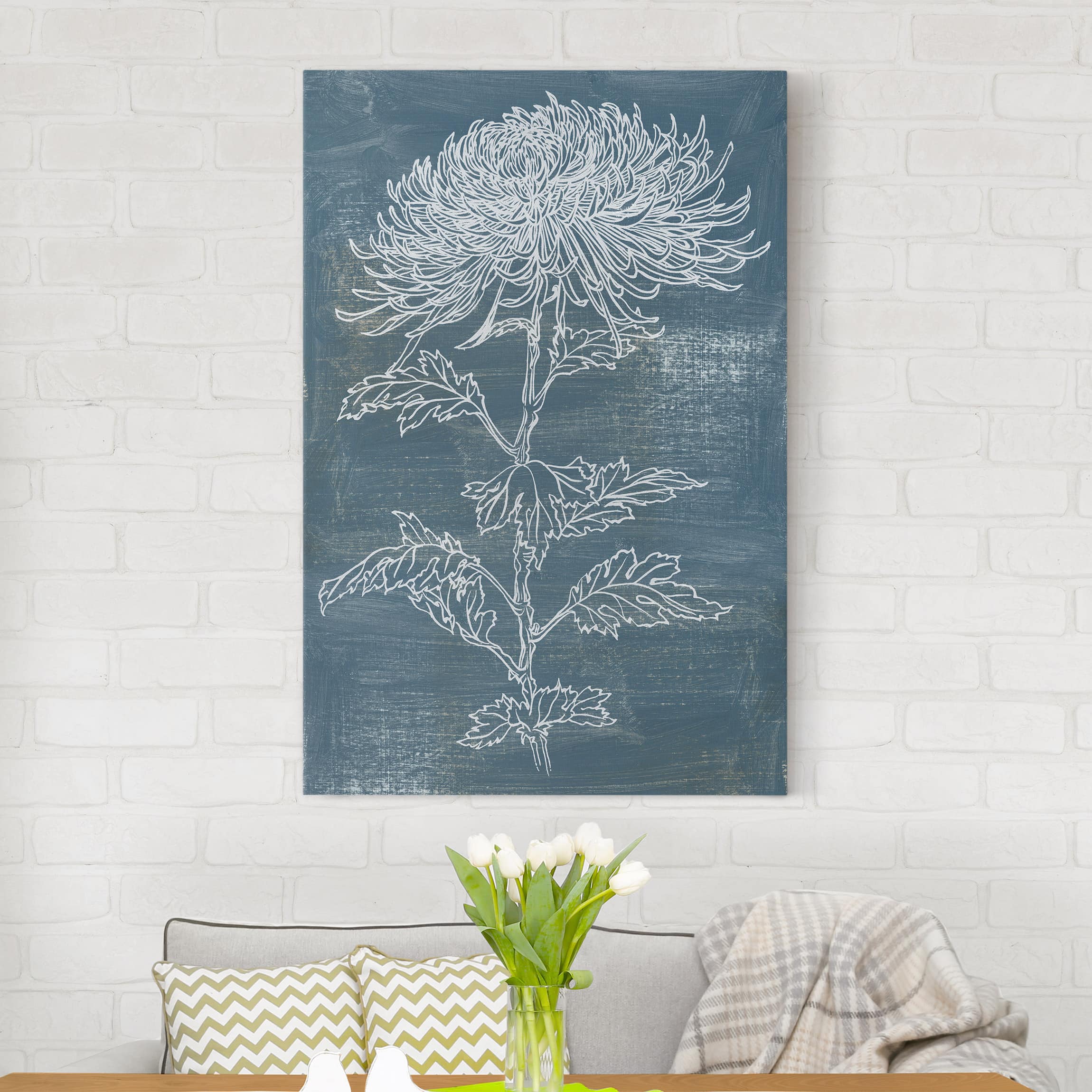 Leinwandbild - Hochformat Indigo-Pflanzen II