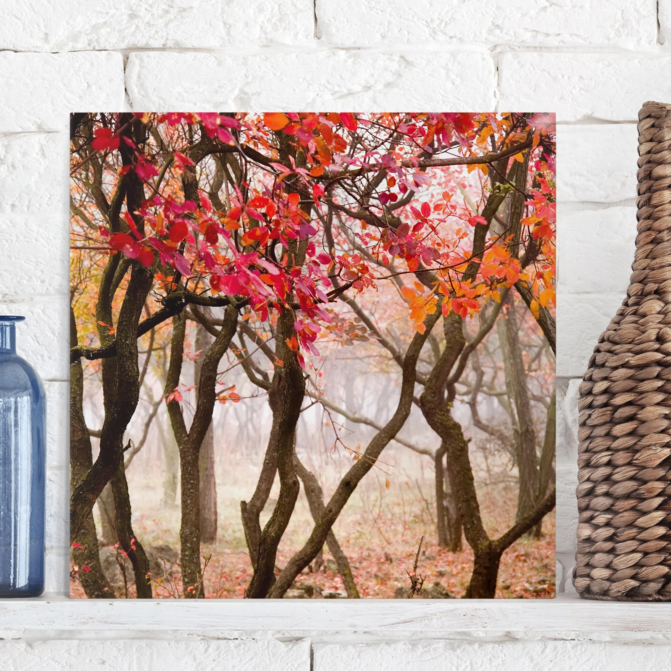 Leinwandbild - Quadrat Japan im Herbst