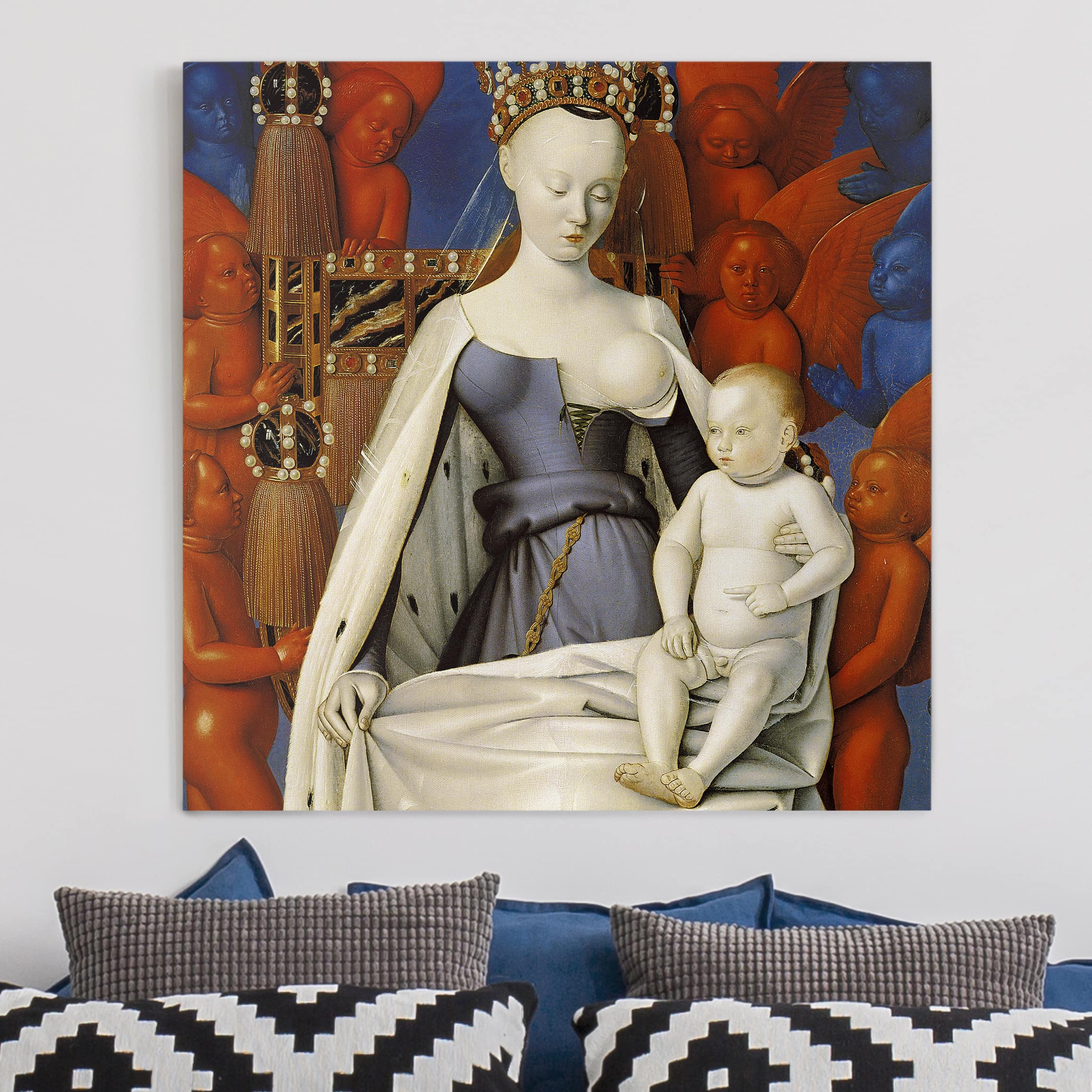 Leinwandbild Kunstdruck Jean Fouquet - Die thronende Madonna