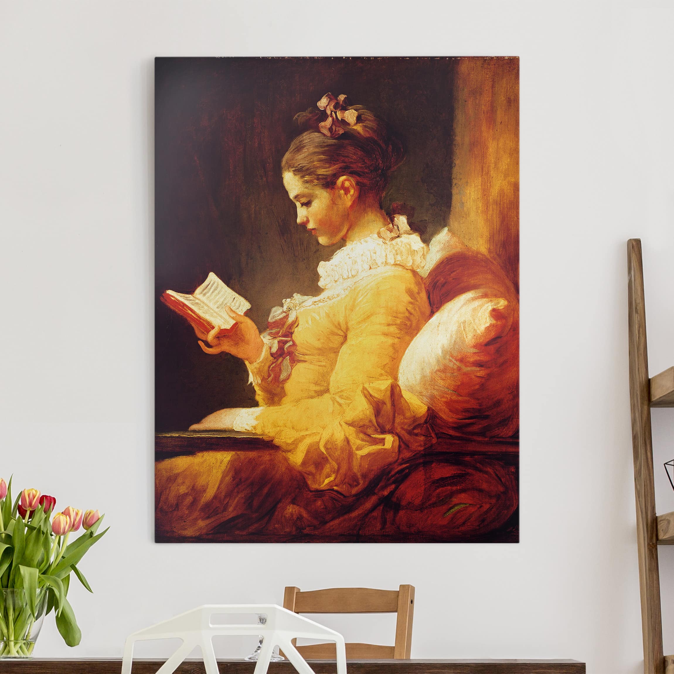 Leinwandbild Kunstdruck Jean Honoré Fragonard - Lesendes Mädchen