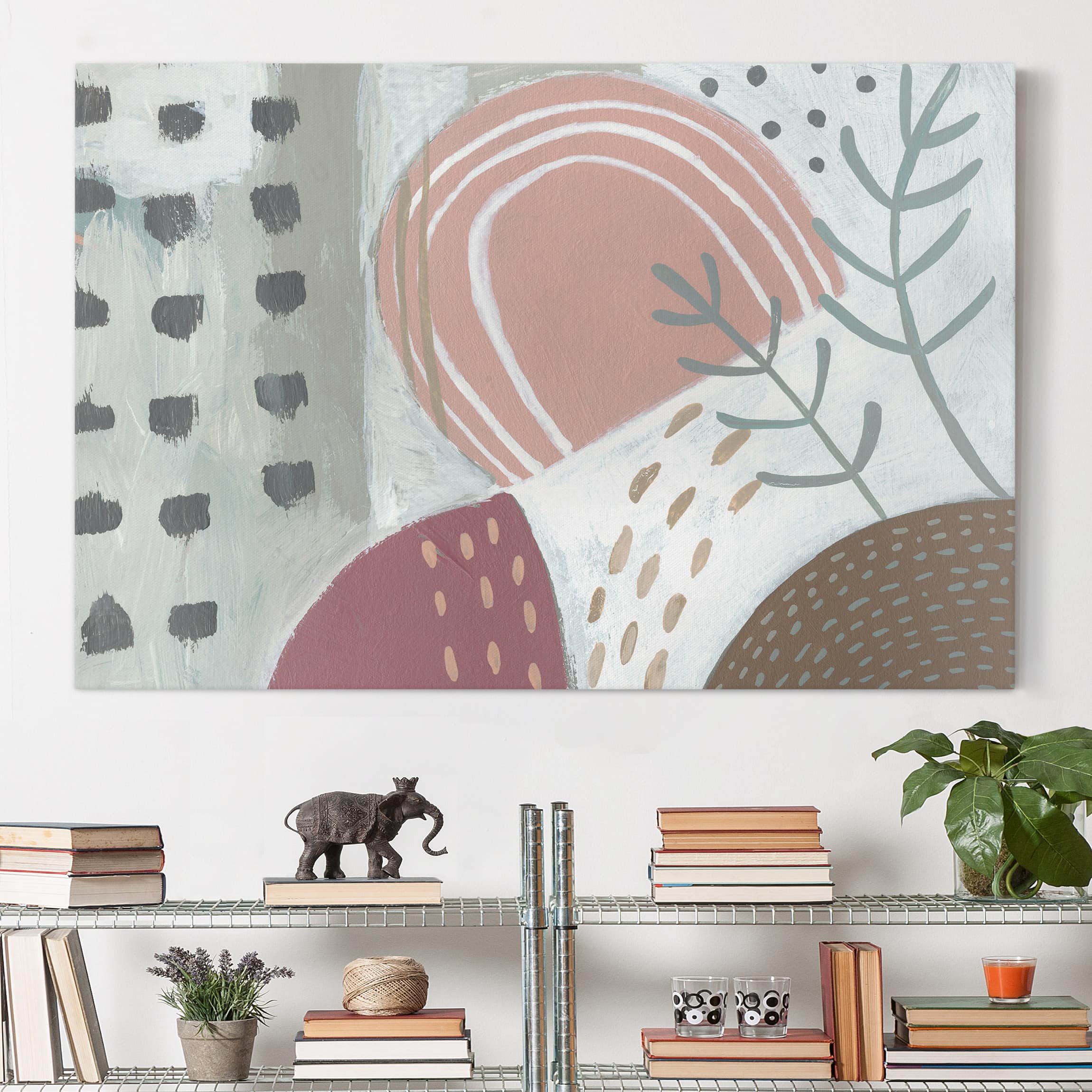 Leinwandbild - Querformat Karneval der Formen in Beere I