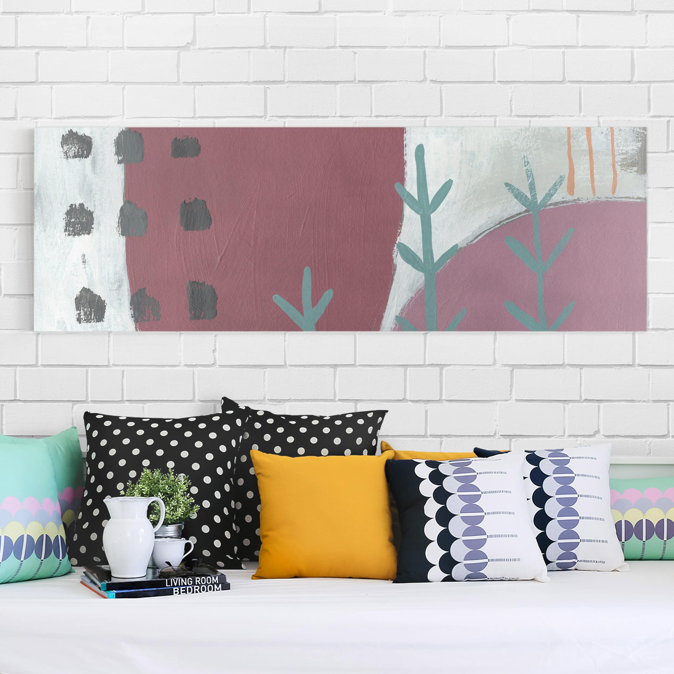 Leinwandbild - Panorama Karneval der Formen in Beere III