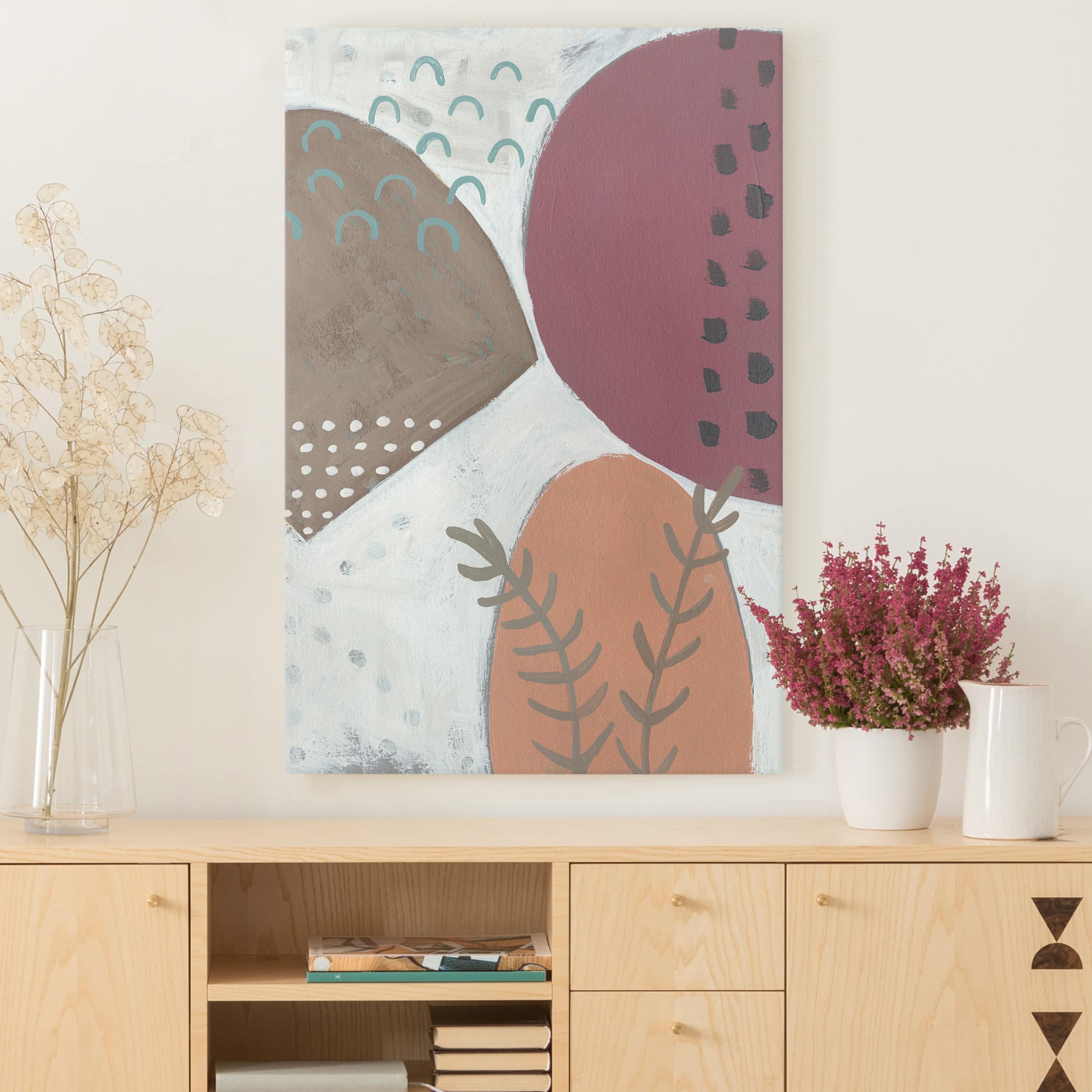 Leinwandbild - Hochformat Karneval der Formen in Lachs II