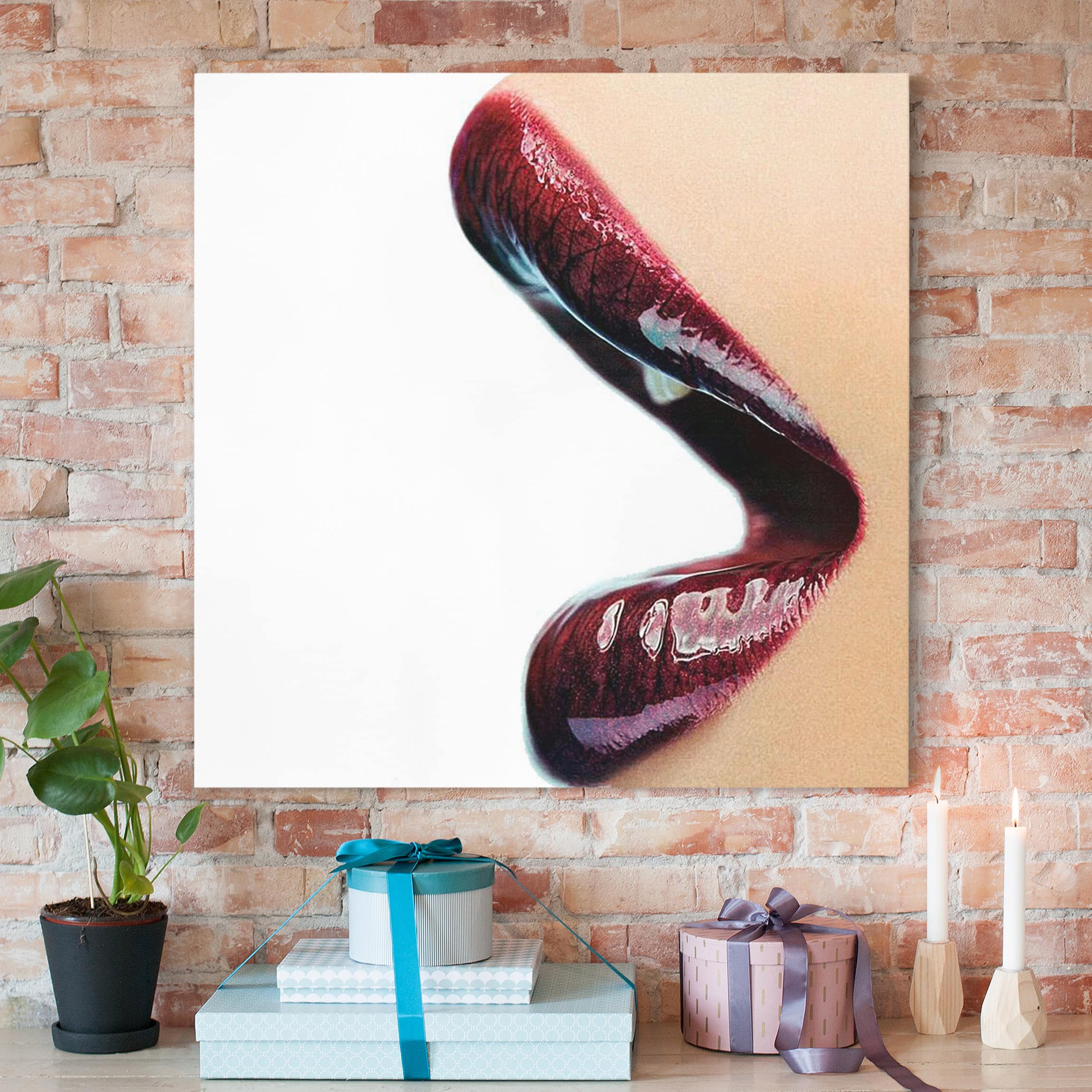 Leinwandbild Akt & Erotik Kiss My Lips!