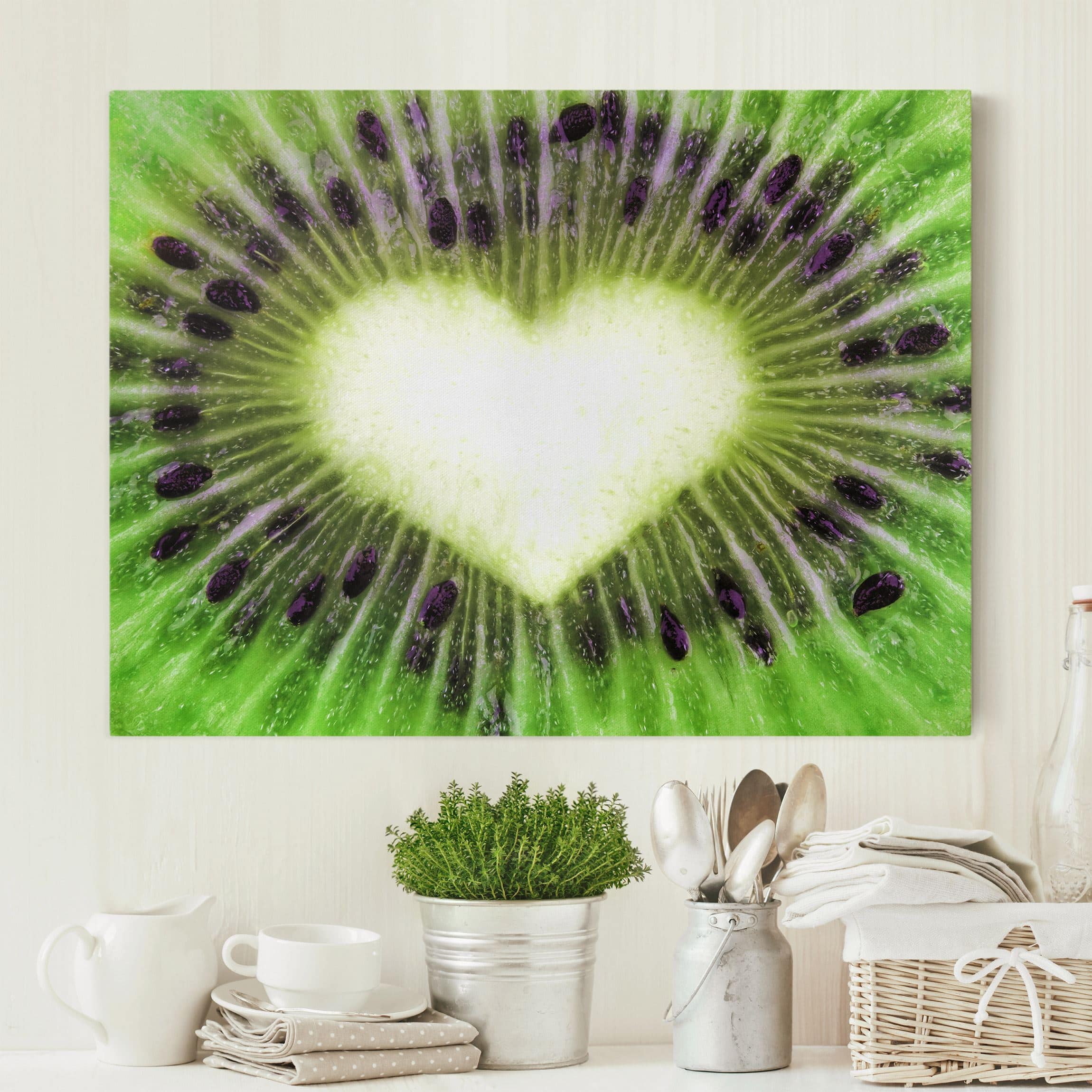 Leinwandbild Küche Kiwi Love