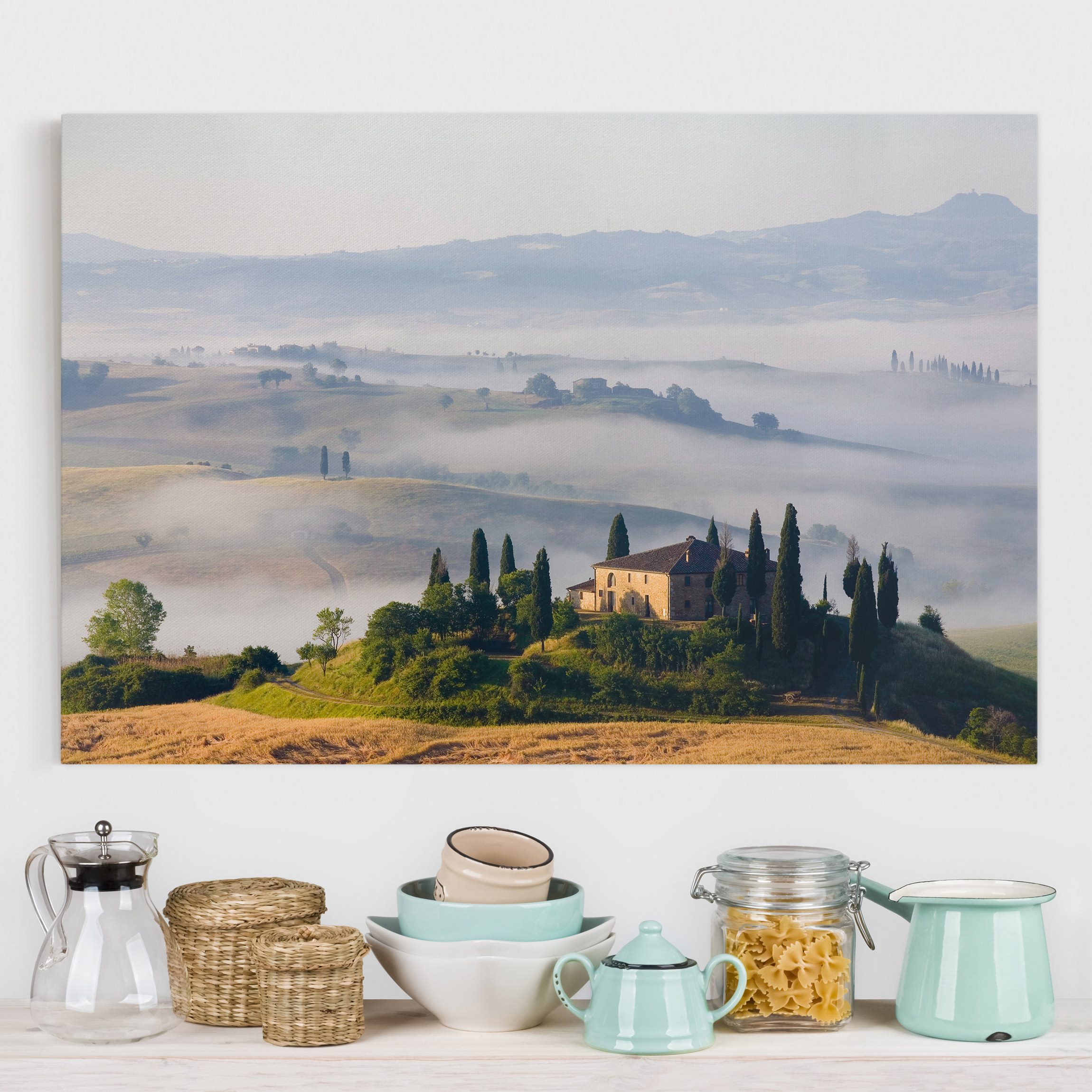 Leinwandbild - Querformat Landgut in der Toskana