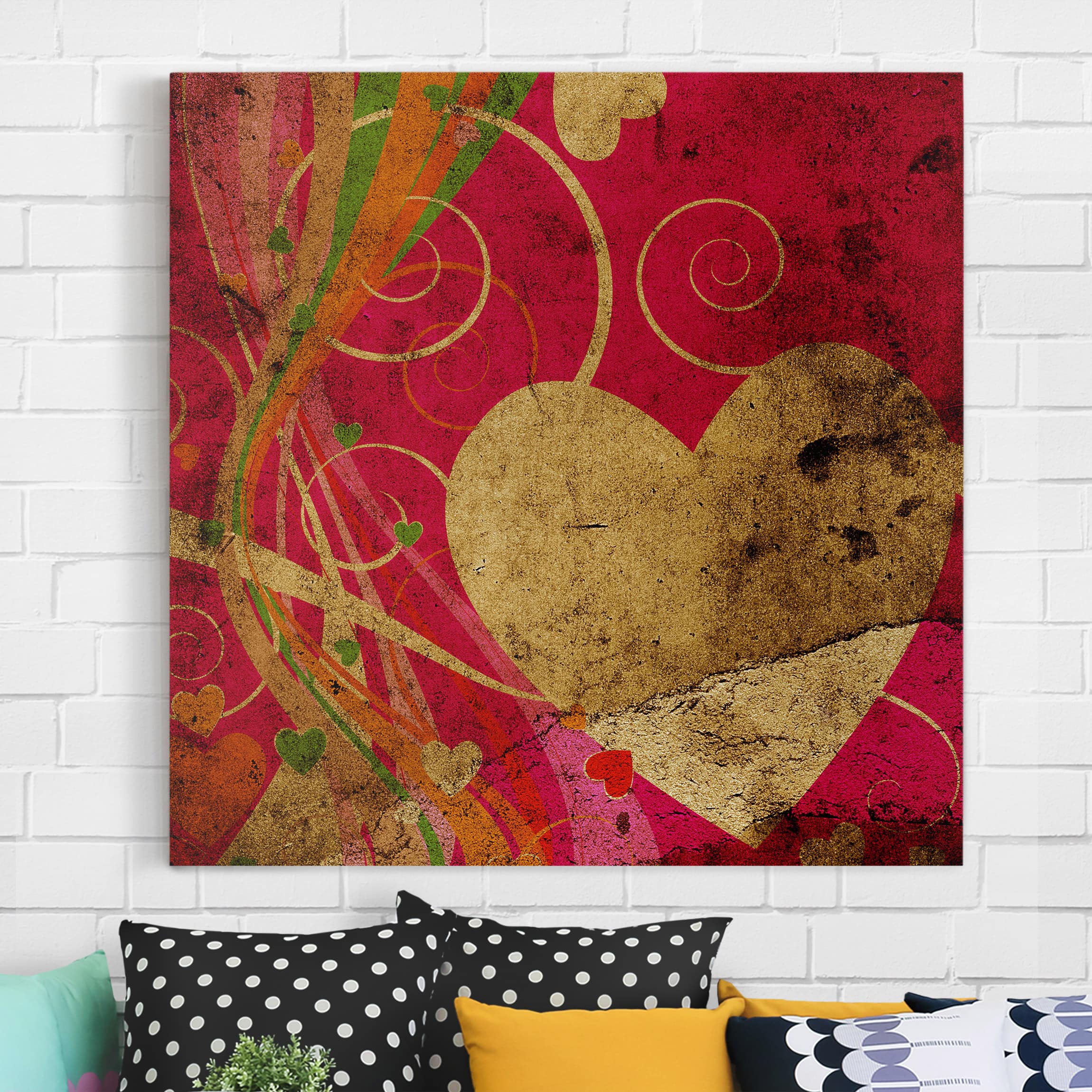 Leinwandbild - Quadrat Lava Love