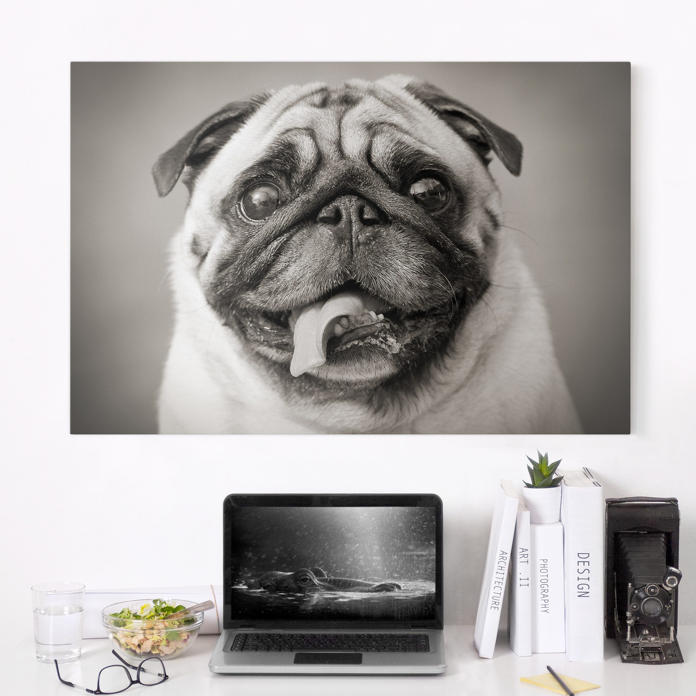 Leinwandbild Tiere Lustiger Mops