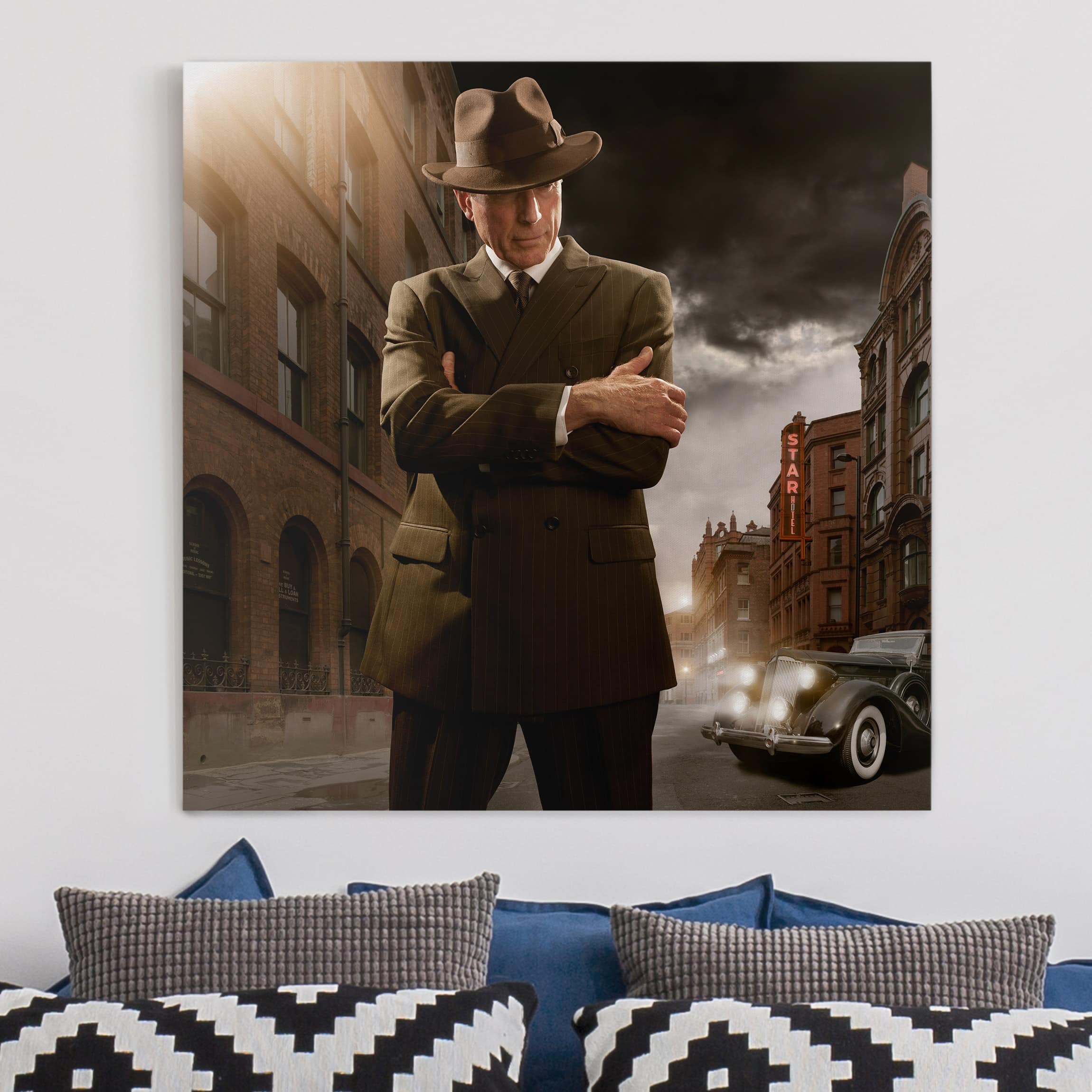 Leinwandbild - Quadrat Mafia Boss