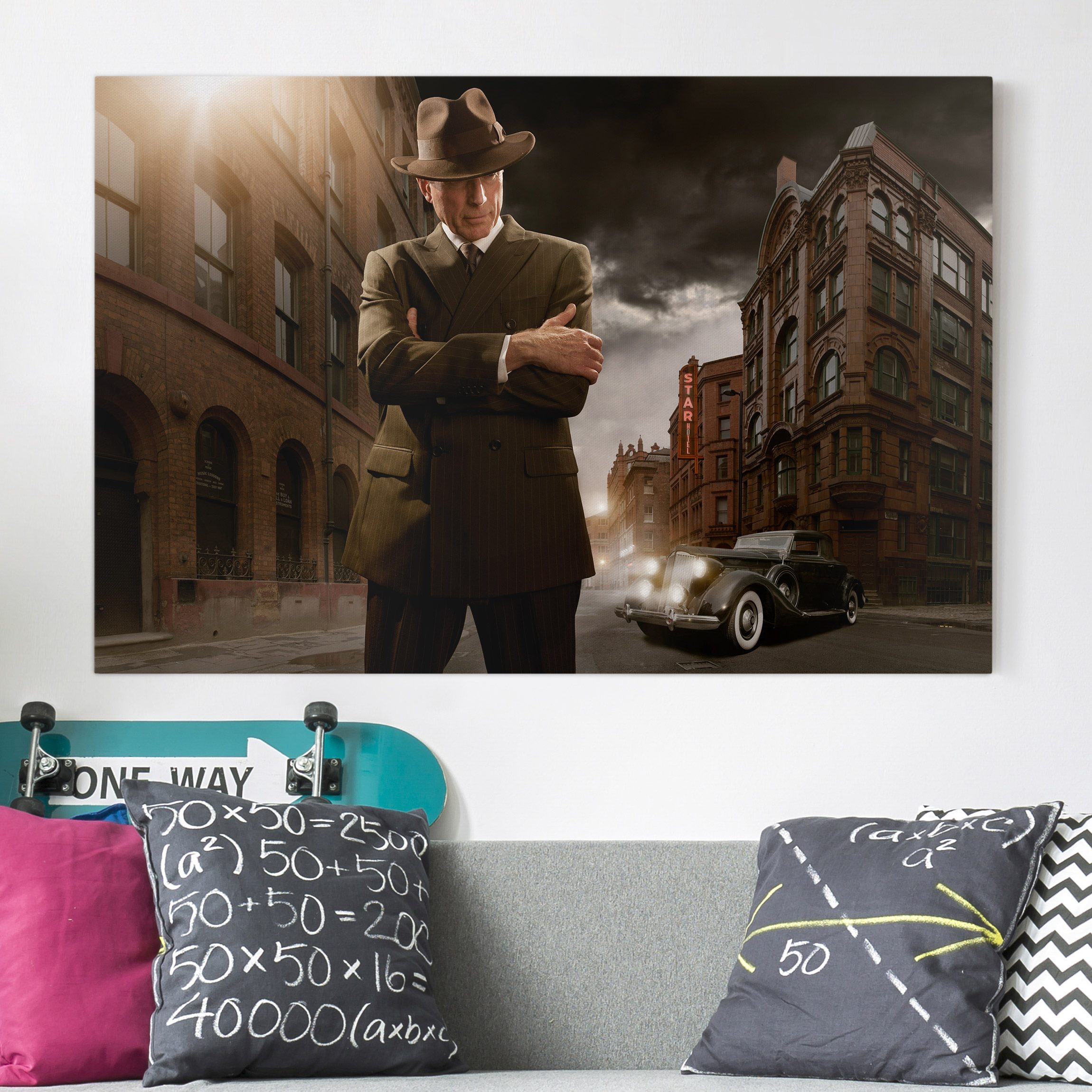 Leinwandbild Portrait Mafia Boss