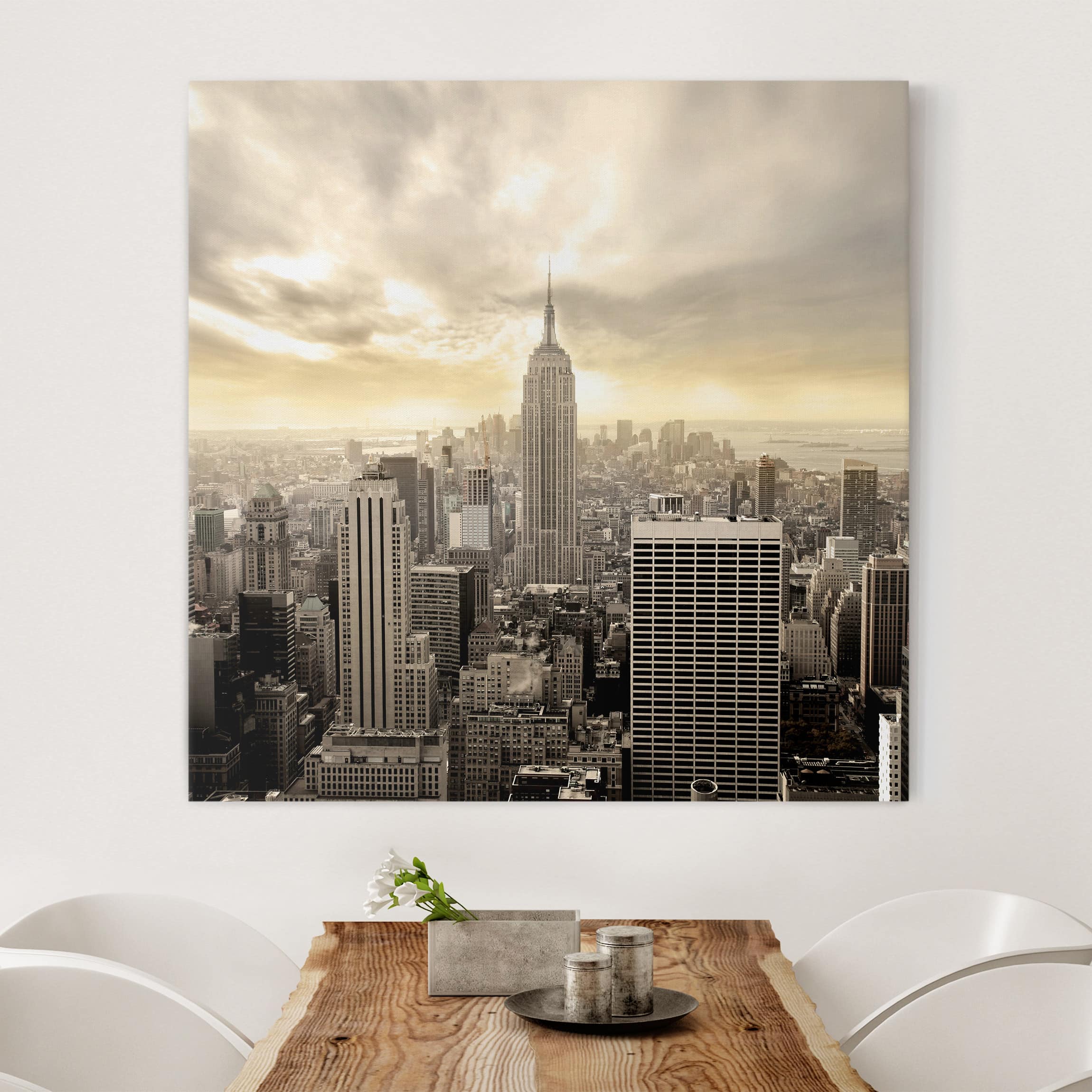 Leinwandbild - Quadrat Manhattan Dawn