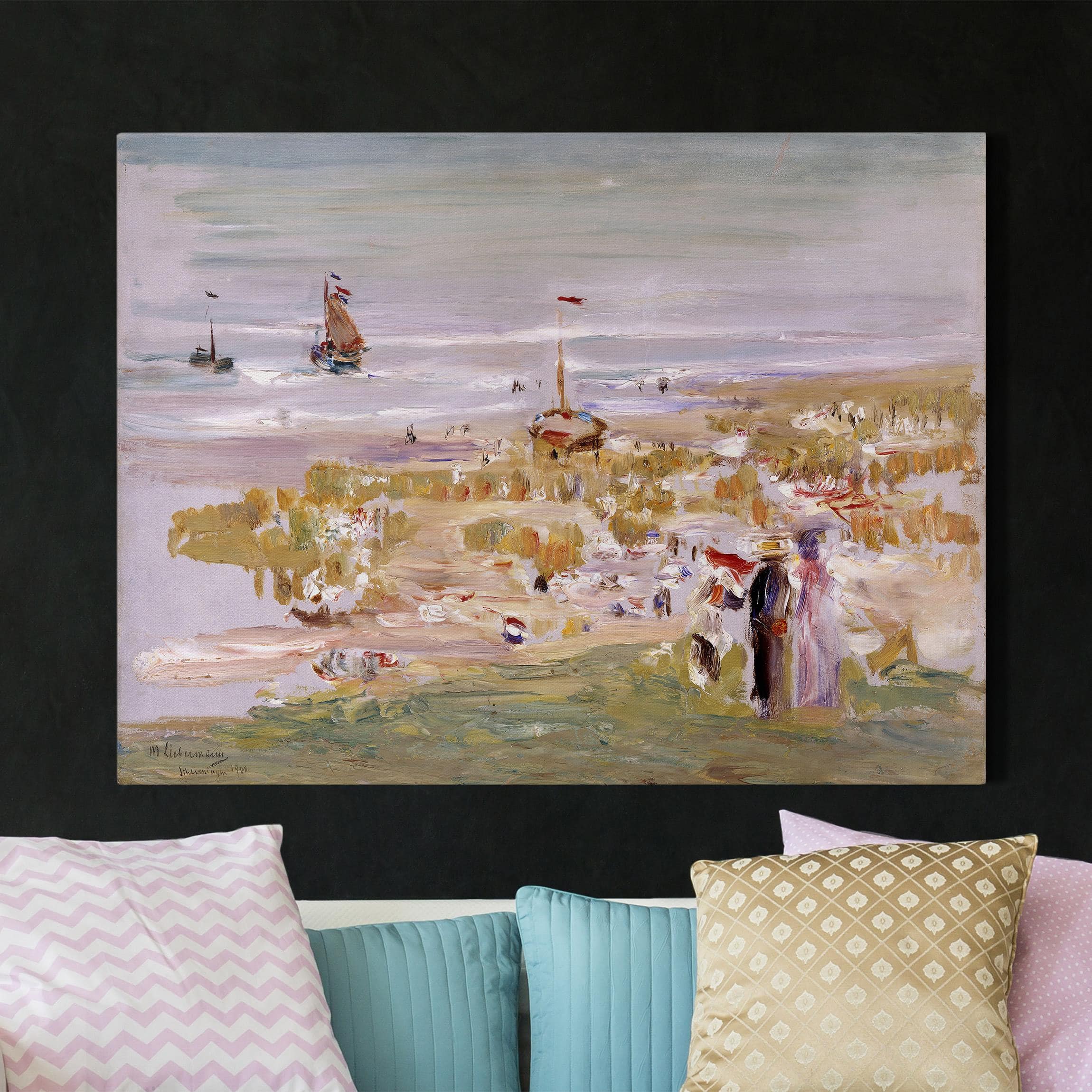 Leinwandbild Kunstdruck Max Liebermann - Der Strand