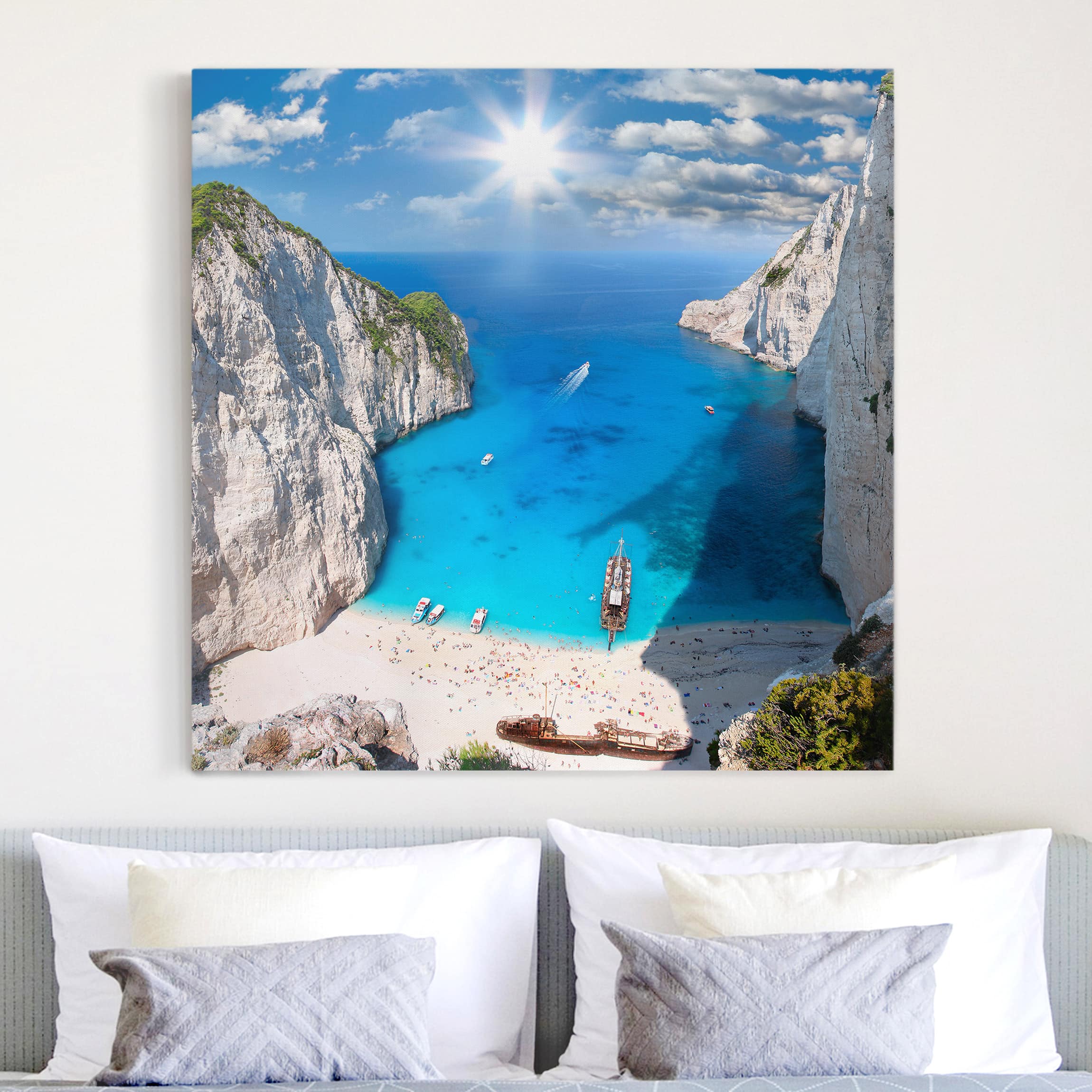 Leinwandbild - Quadrat Meeresbucht