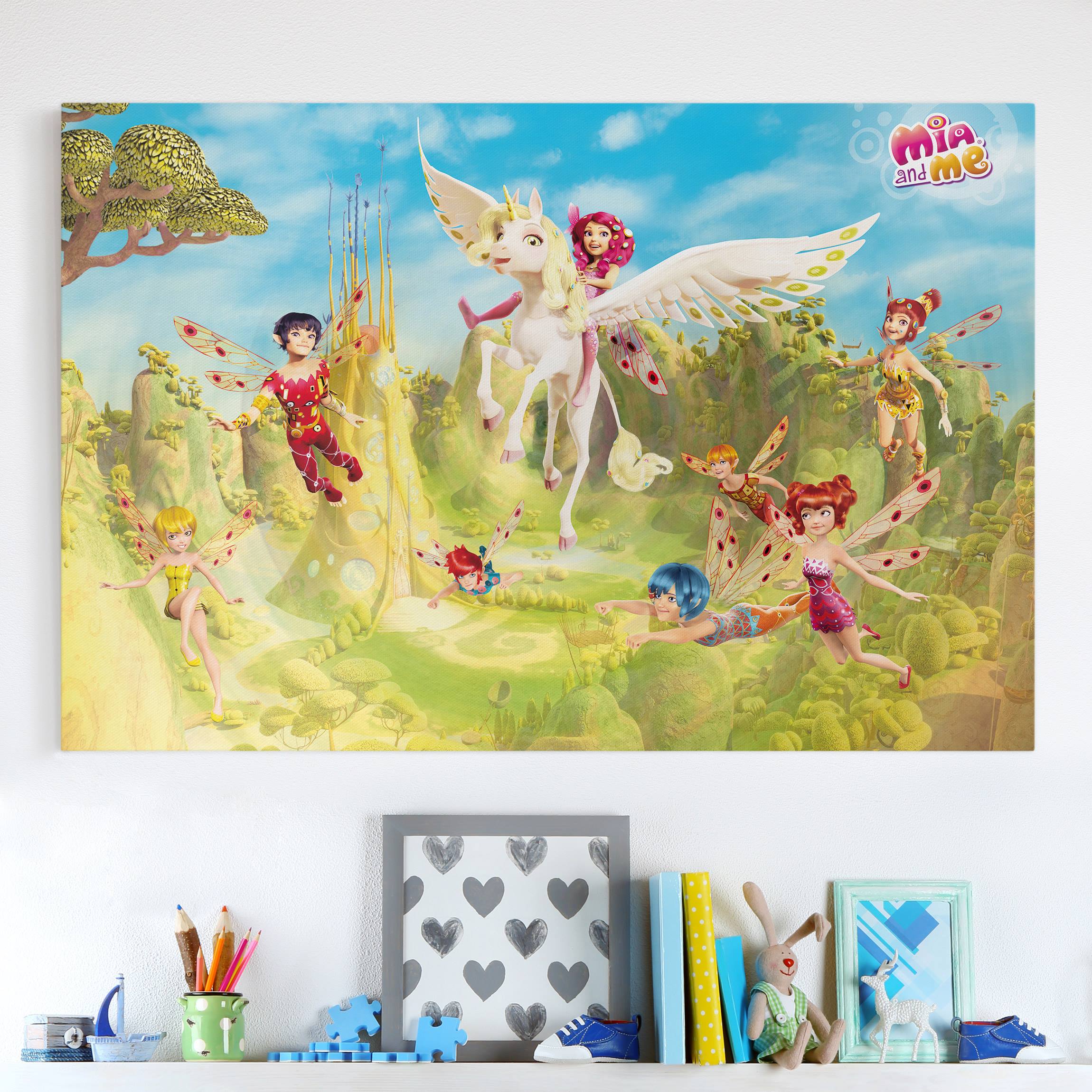 Leinwandbild - Querformat Mia and me - Über dem Elfenpalast
