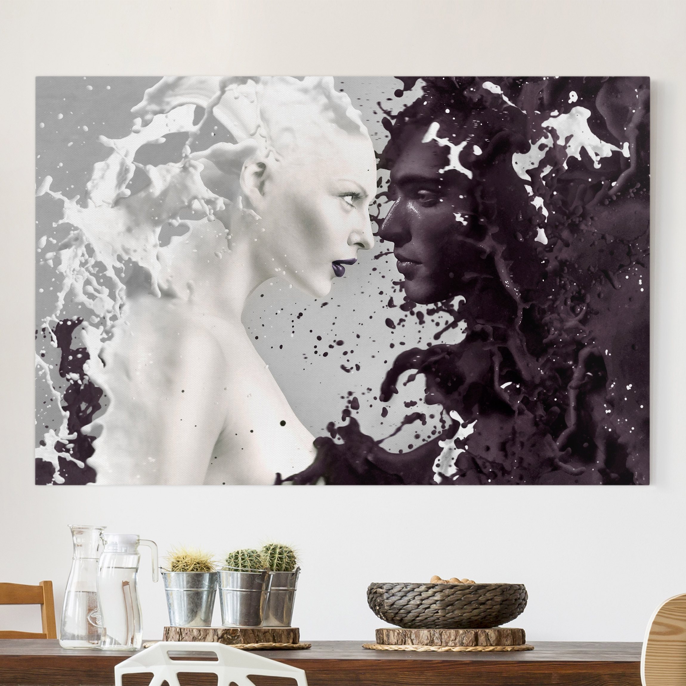 Leinwandbild - Querformat Milk & Coffee