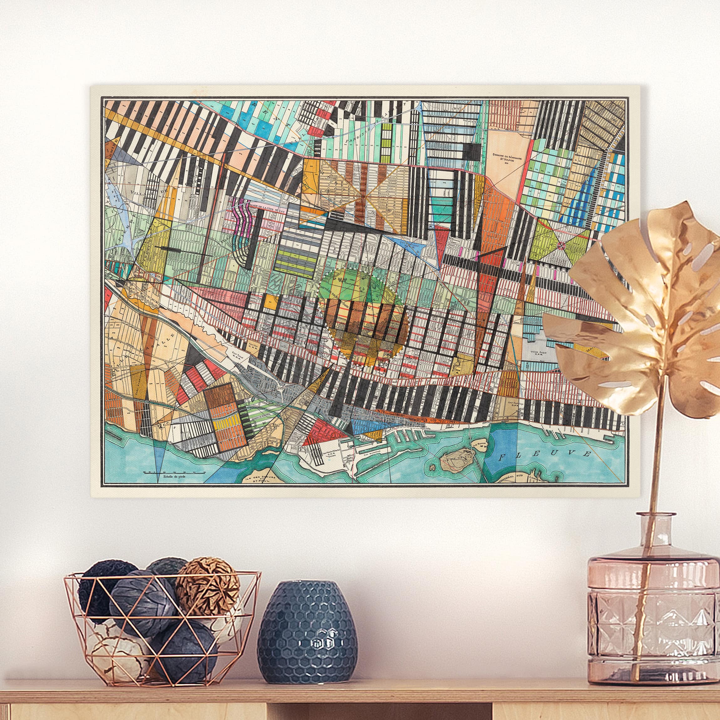 Leinwandbild - Querformat Moderne Karte von Montreal