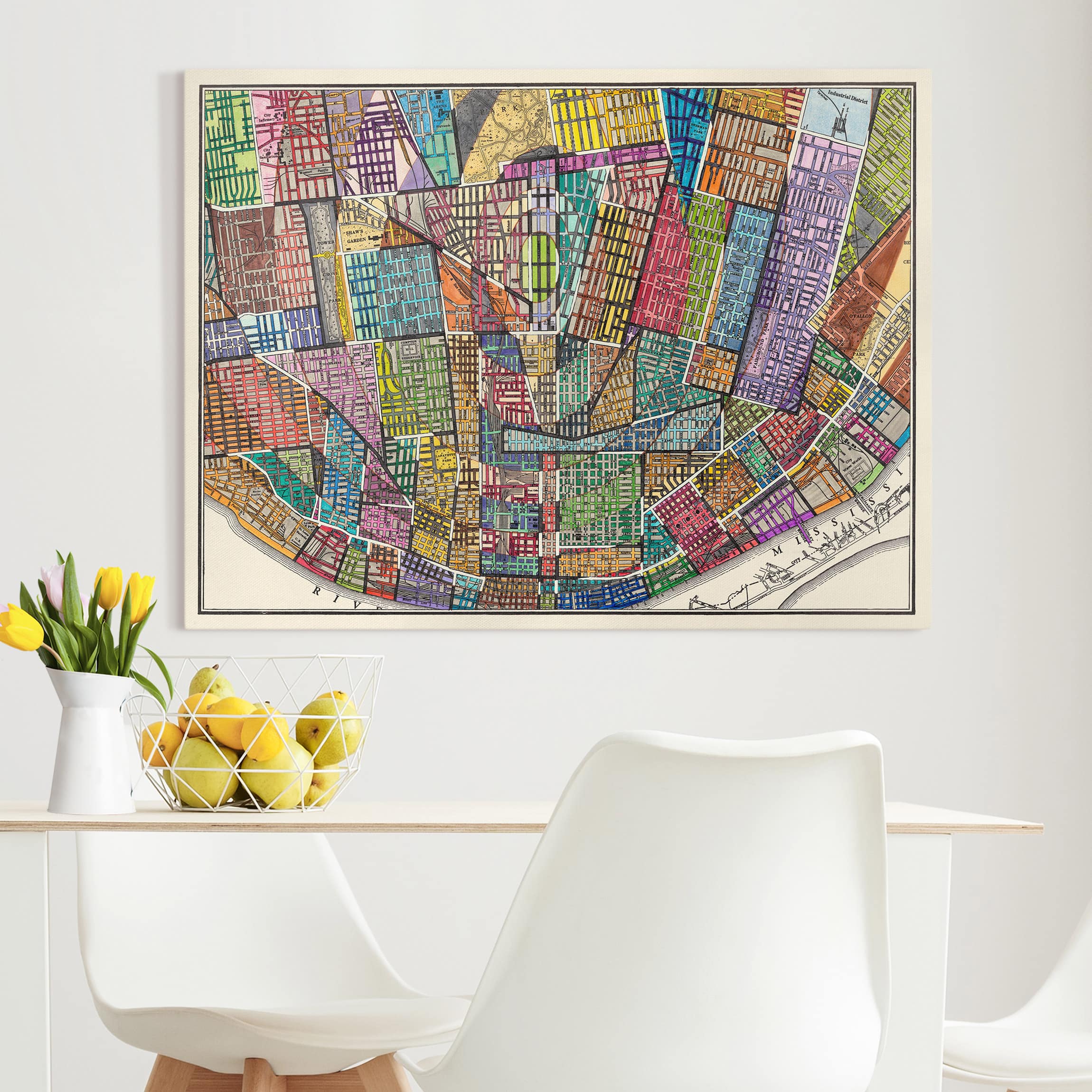 Leinwandbild - Querformat Moderne Karte von St. Louis