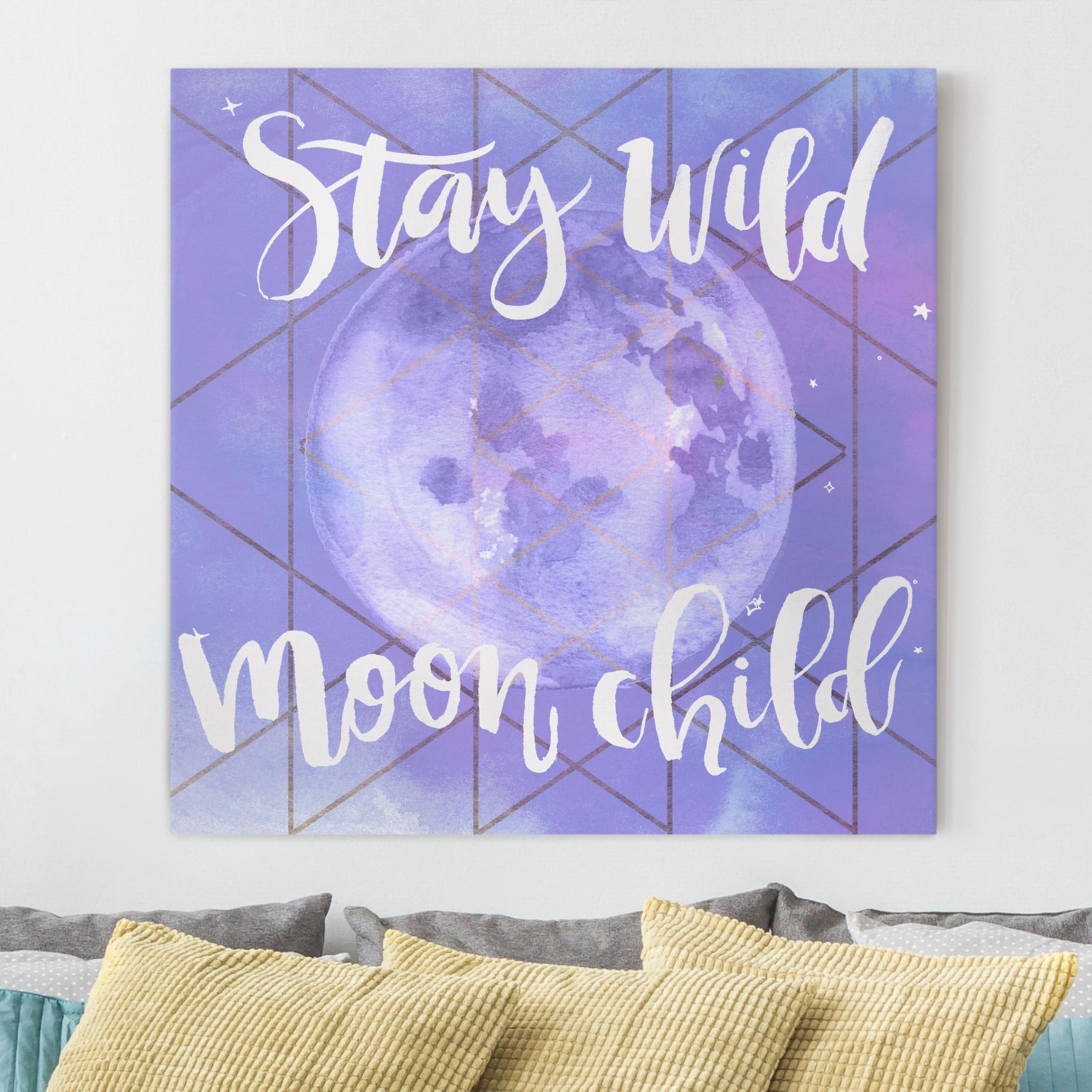 Leinwandbild - Quadrat Mond-Kind - Stay wild